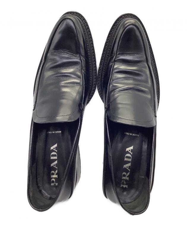 中古・古着通販】PRADA (プラダ) レザーシューズ ブラック サイズ:36