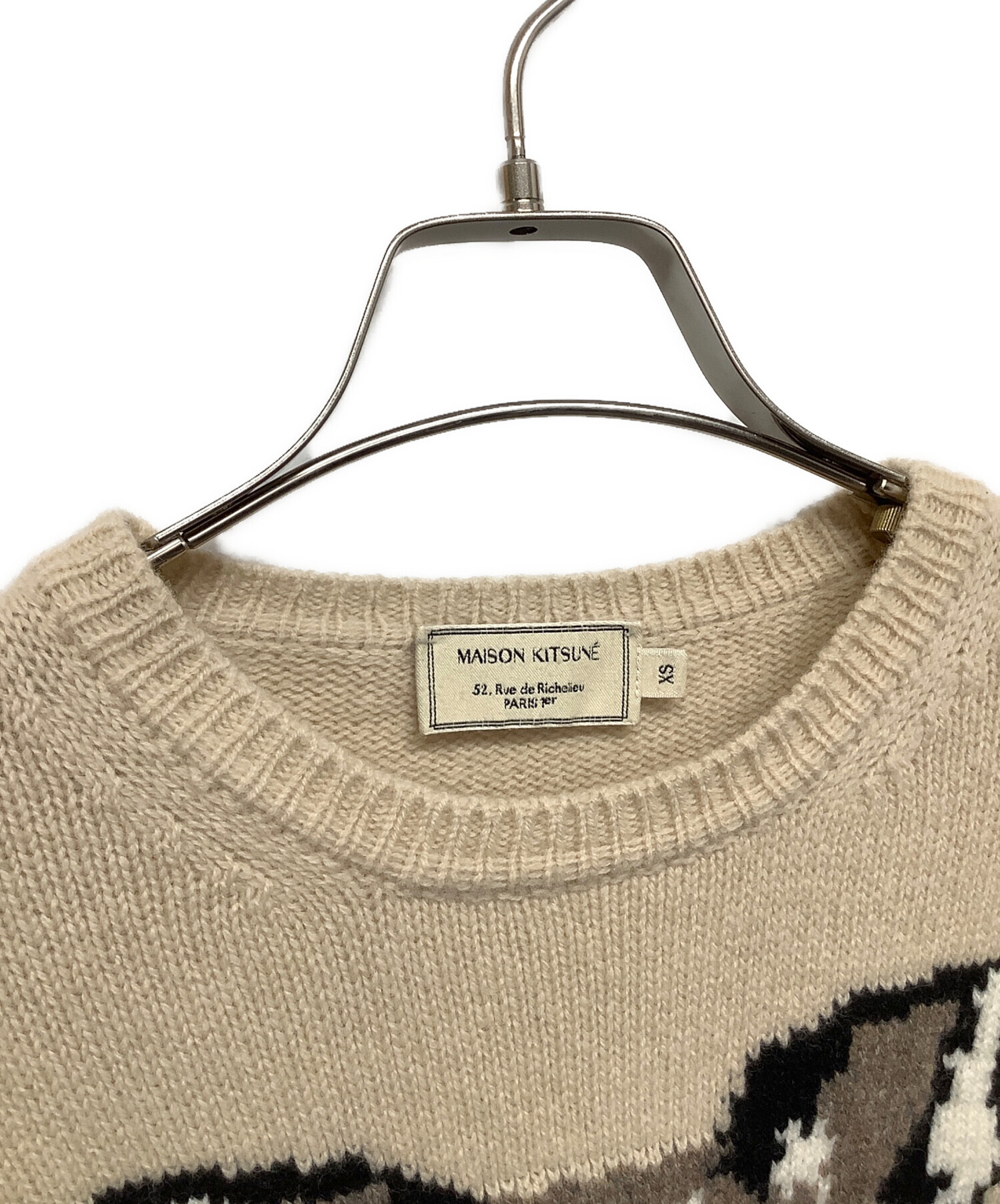 中古・古着通販】maison kitsune (メゾンキツネ) 厚手ニット ブラウン