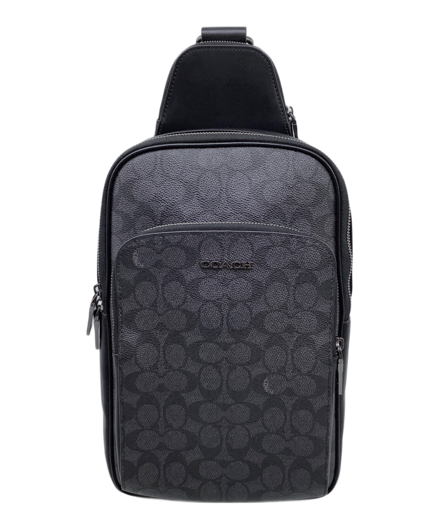 中古・古着通販】COACH (コーチ) ボディーバッグ ブラック×グレー