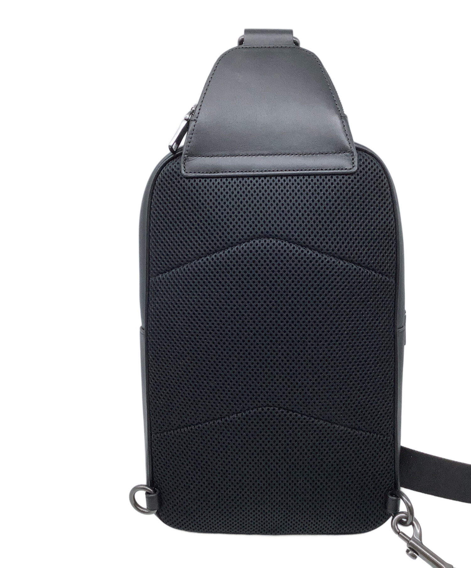 COACH ボディバッグ ブラック コーチ 中古・古着通販】COACH (コーチ) ボディーバッグ ブラック×グレー
