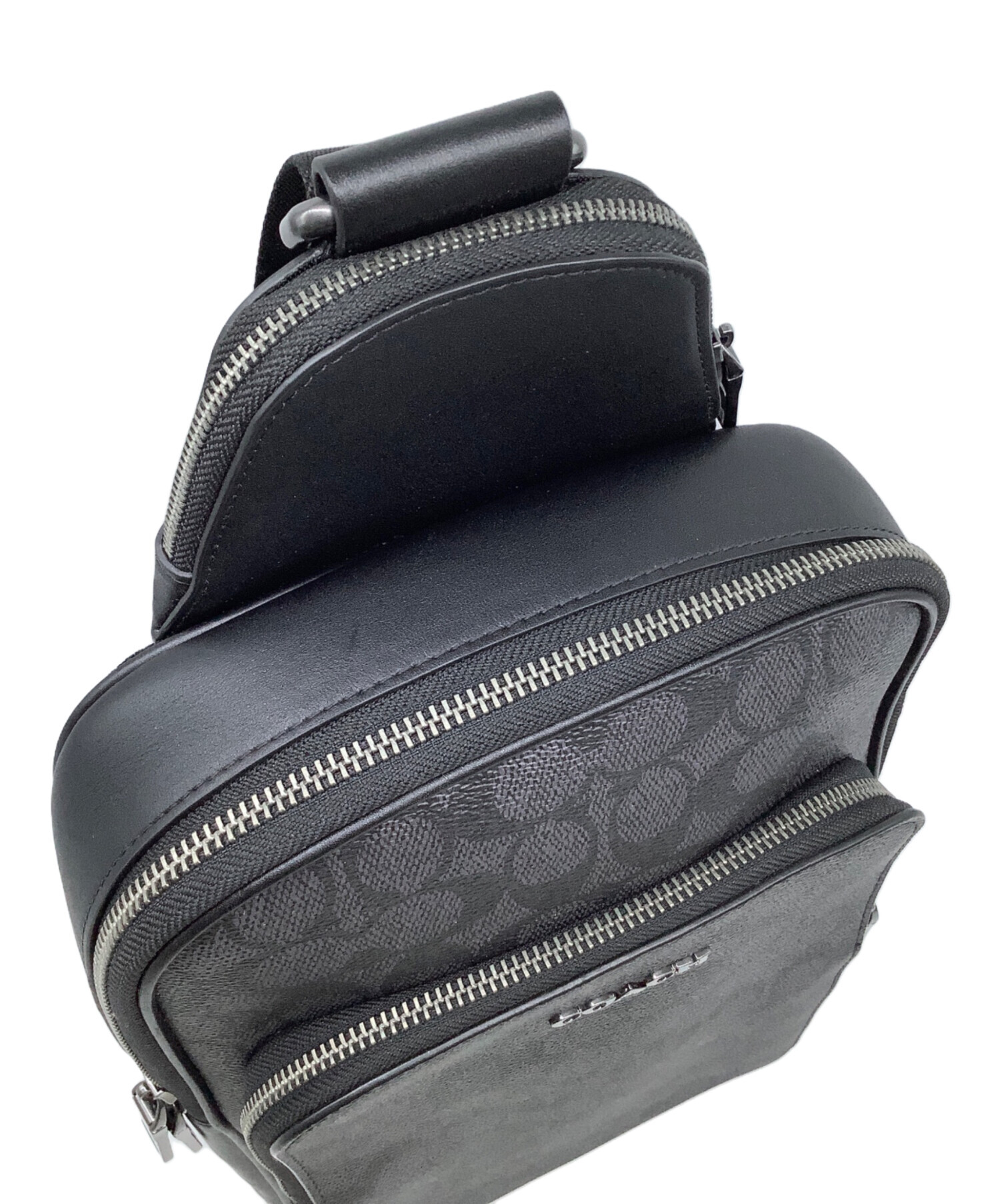 中古・古着通販】COACH (コーチ) ボディーバッグ ブラック×グレー