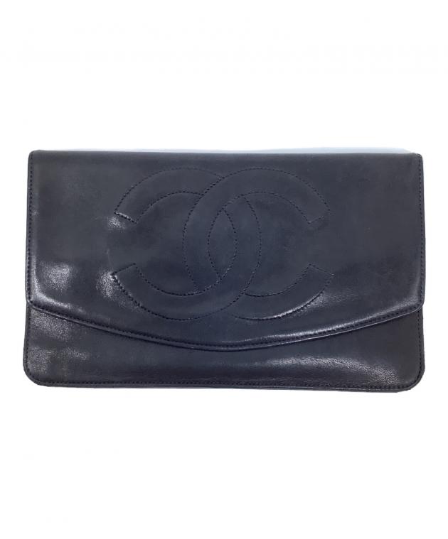 【美品】CHANEL ブラック 長財布 中古・古着通販CHANEL (シャネル) 長財布 ブラック｜ブランド・古着