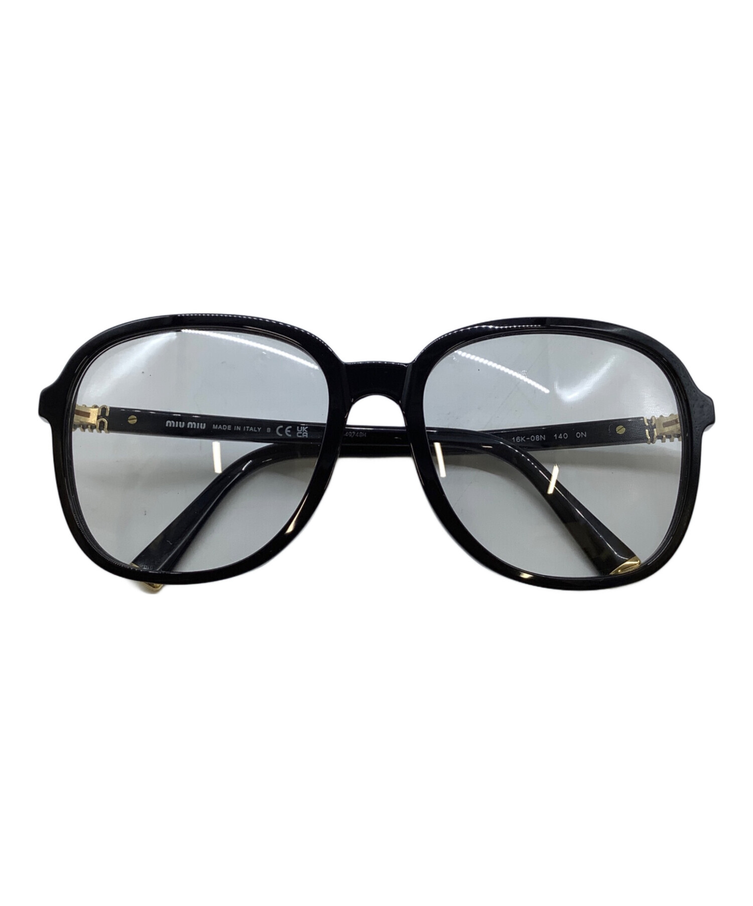 中古・古着通販】MIU MIU (ミュウミュウ) 度なし眼鏡 ブラック サイズ