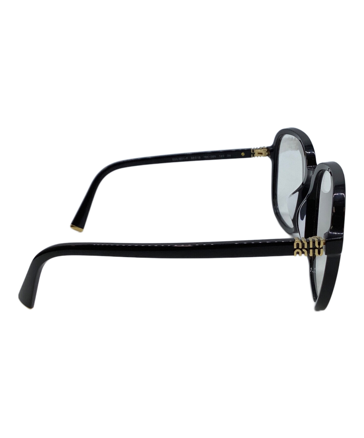 中古・古着通販】MIU MIU (ミュウミュウ) 度なし眼鏡 ブラック サイズ