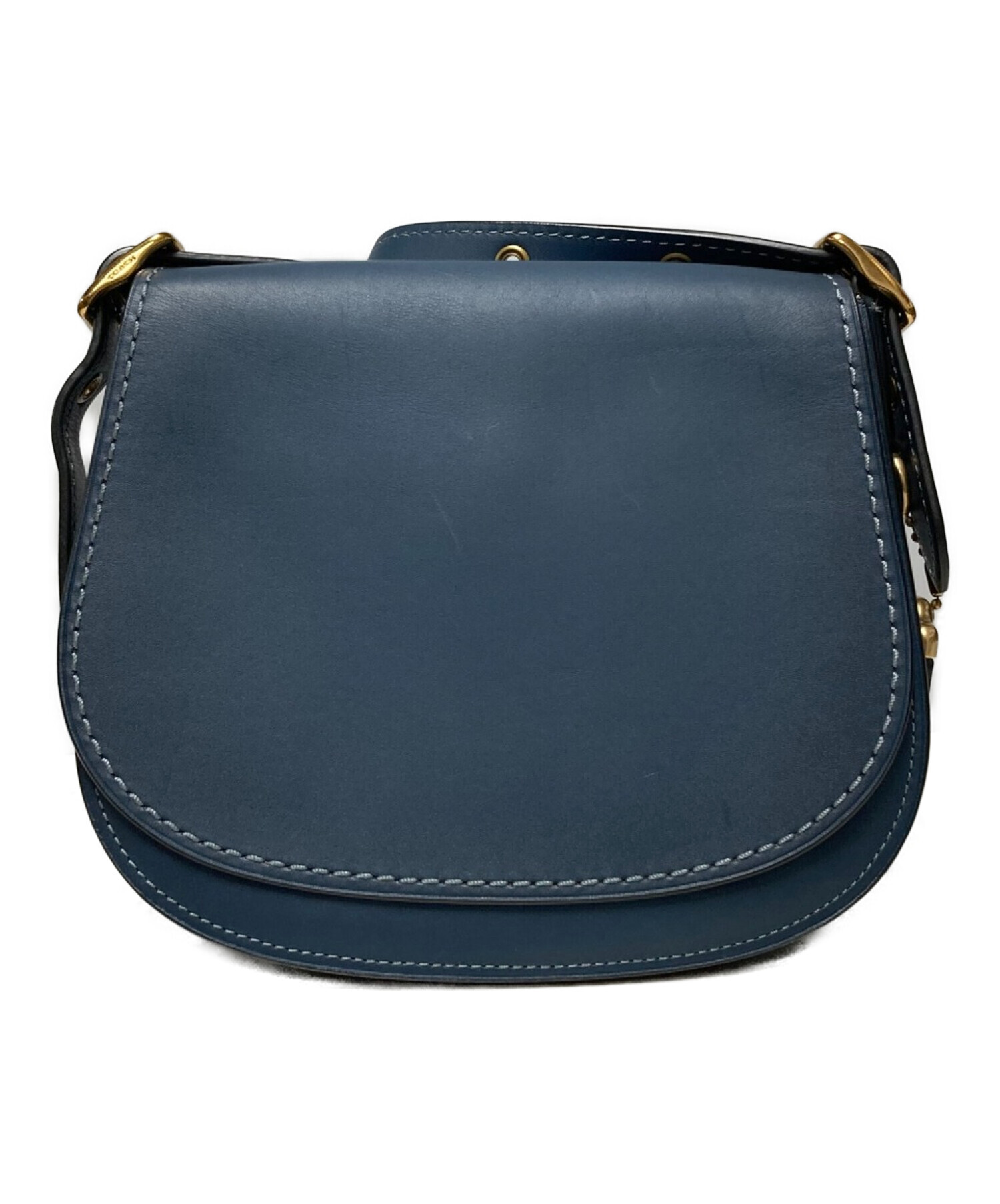 COACH ネイビーレザー ショルダーバッグ 美品 COACH ネイビー