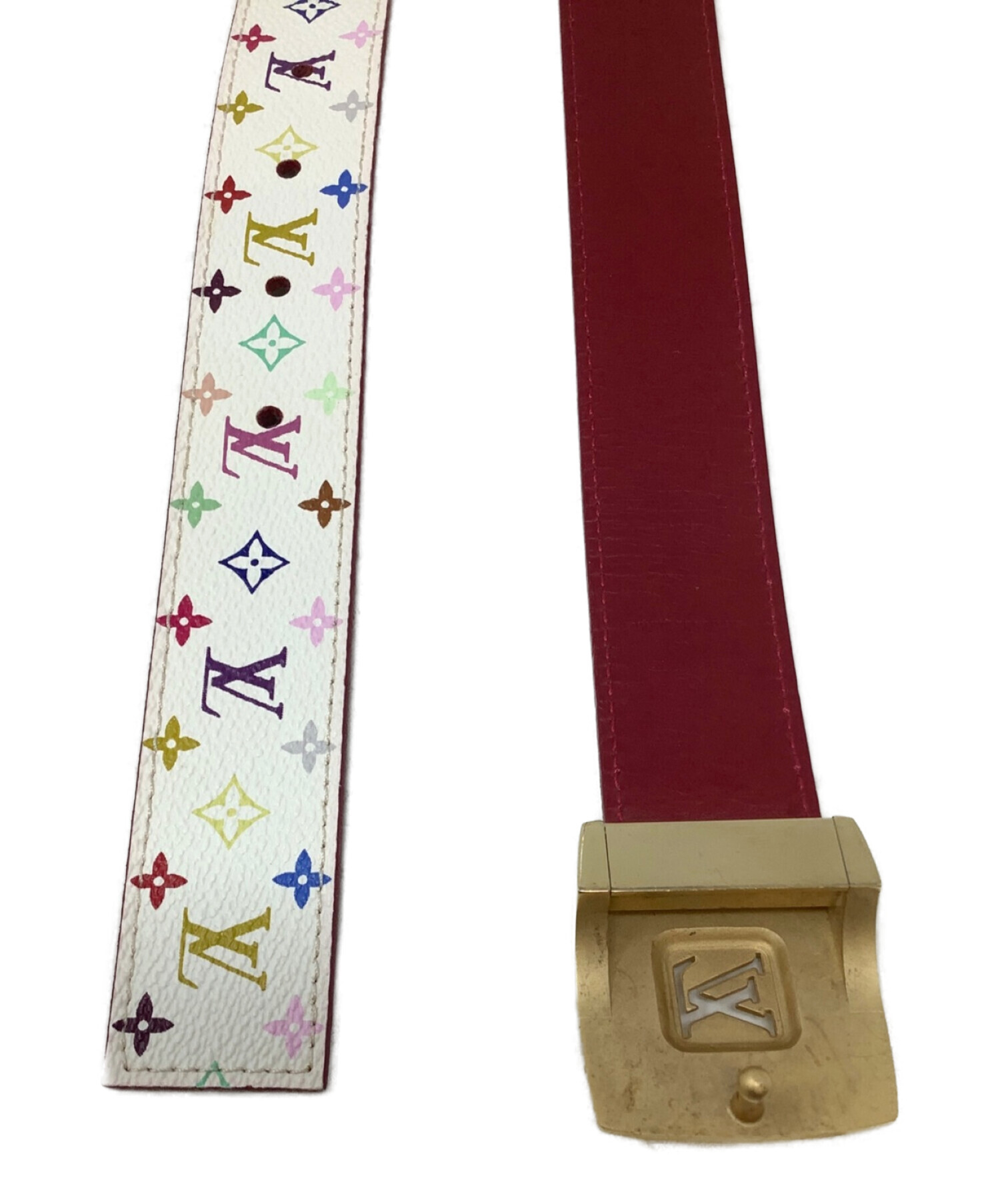 未使用級◆ルイヴィトン エピ レザー ベルト ゴールドバックル LV 袋付き bh2377.jpg