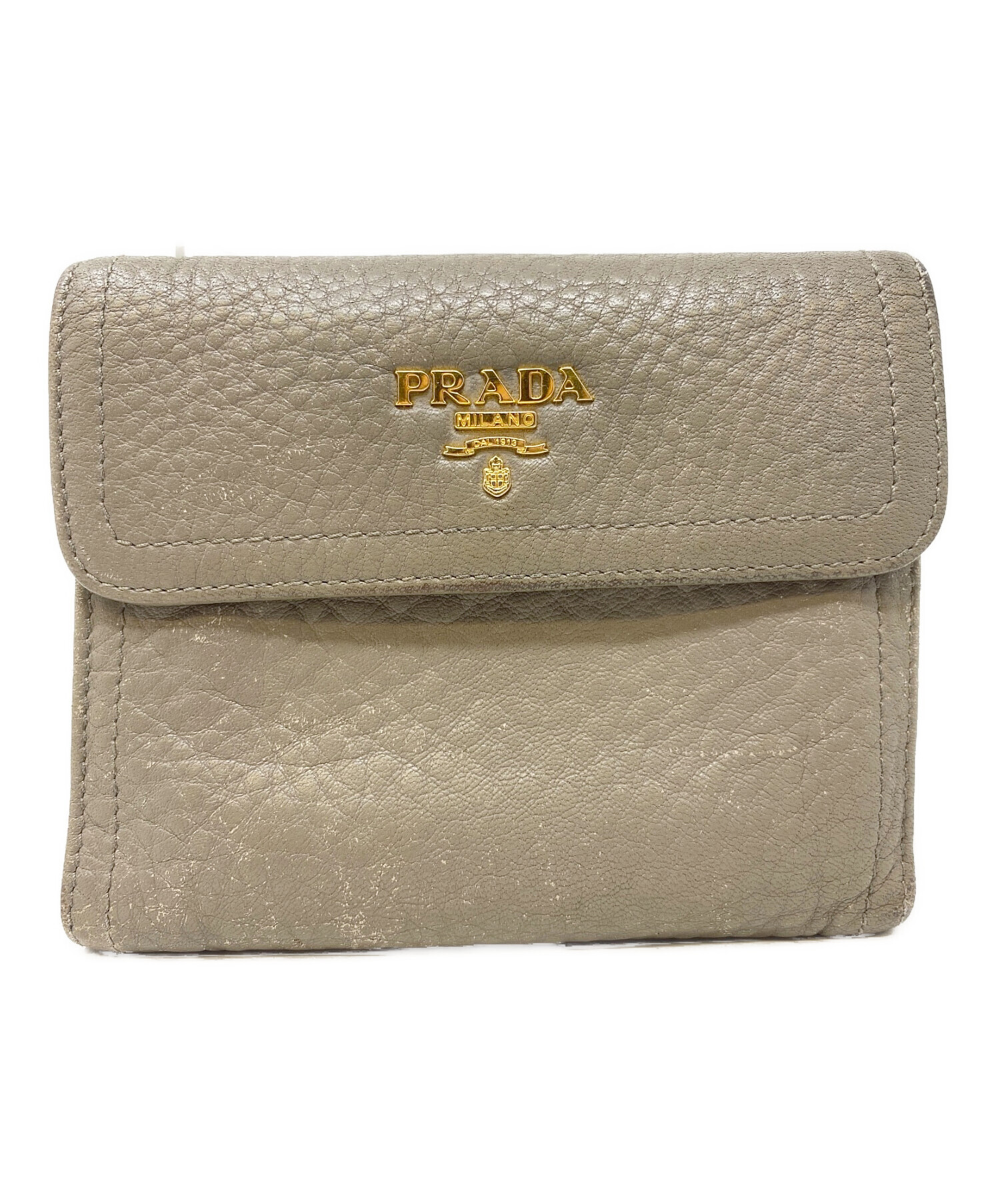 プラダ 財布 三つ折り ベージュ