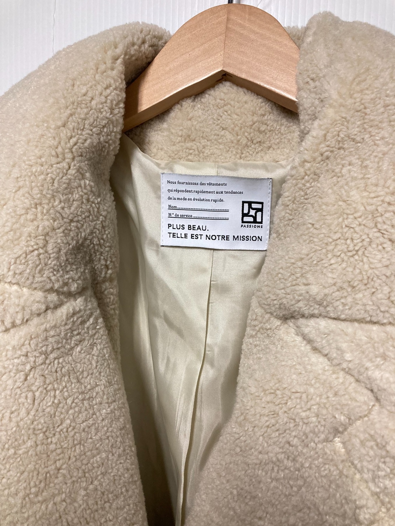 中古・古着通販】PASSION (パッション) テディベアコート ベージュ 