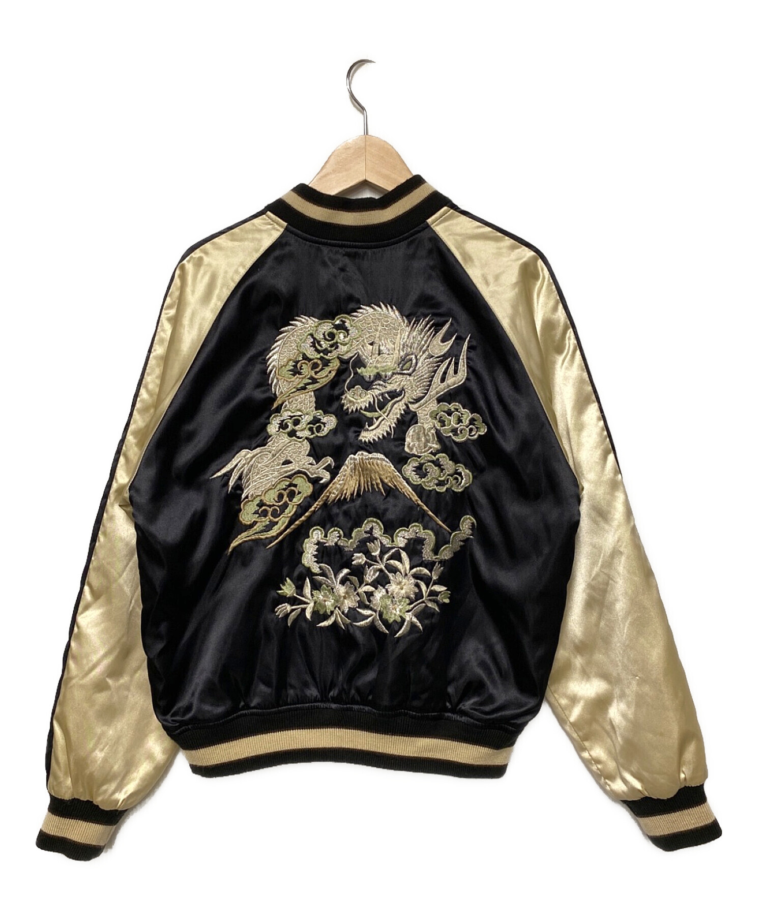 中古・古着通販】hoshihime (ホシヒメ) スカジャン ブラック×ベージュ