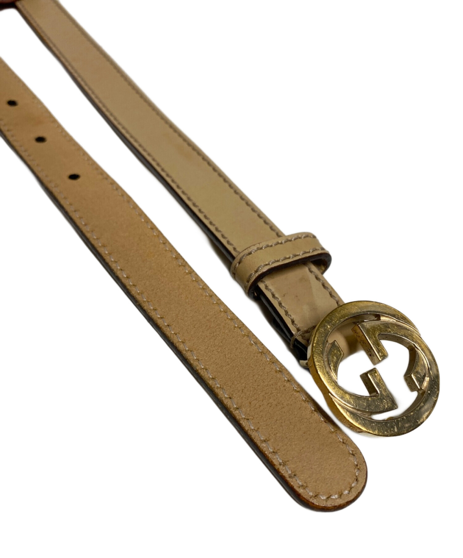 中古・古着通販】GUCCI (グッチ) インターロッキングGバックルレザー