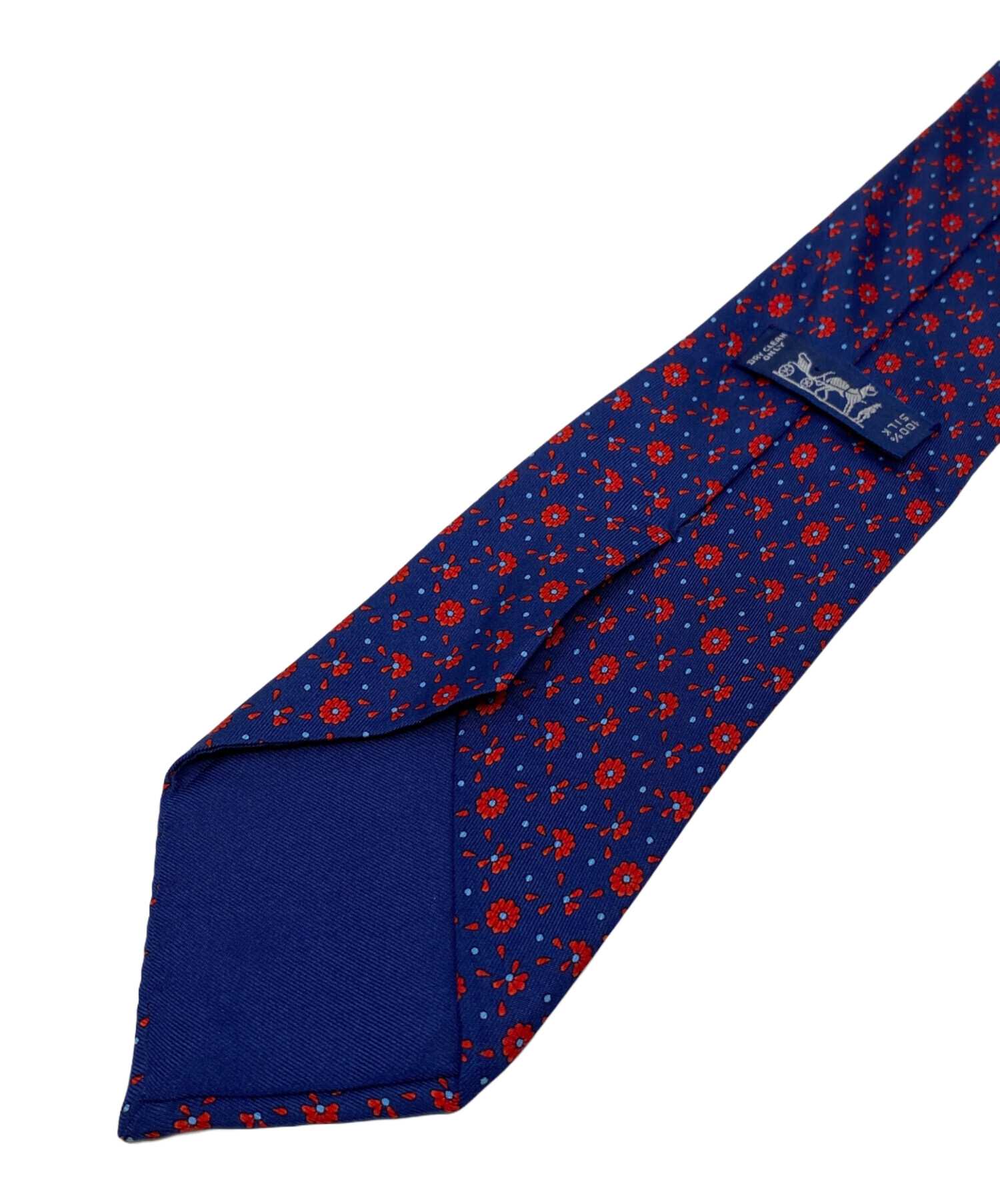 中古・古着通販】HERMES (エルメス) 花柄シルクネクタイ ネイビー