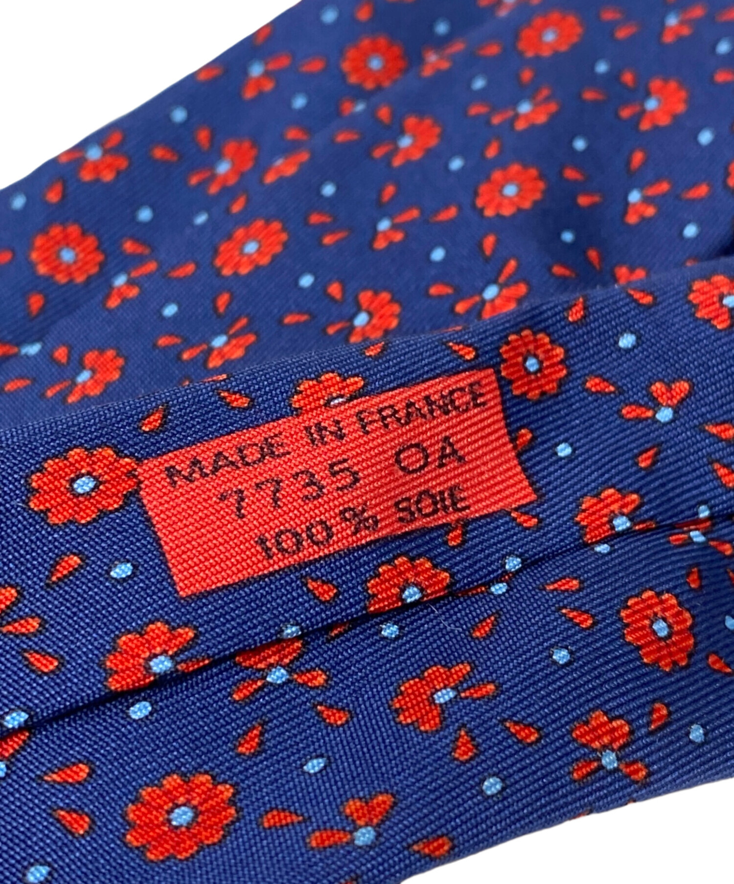 中古・古着通販】HERMES (エルメス) 花柄シルクネクタイ ネイビー