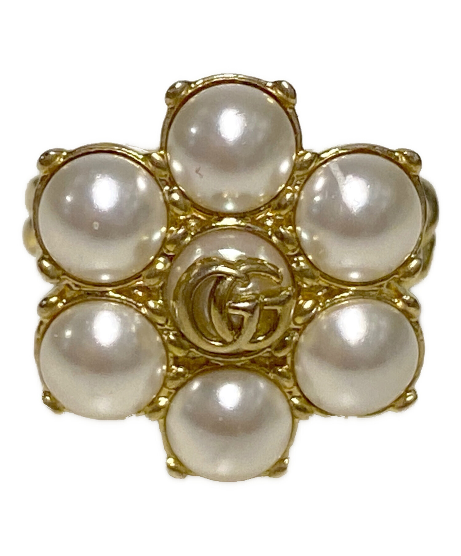 中古・古着通販】GUCCI (グッチ) グラスパールダブルGリング サイズ:11