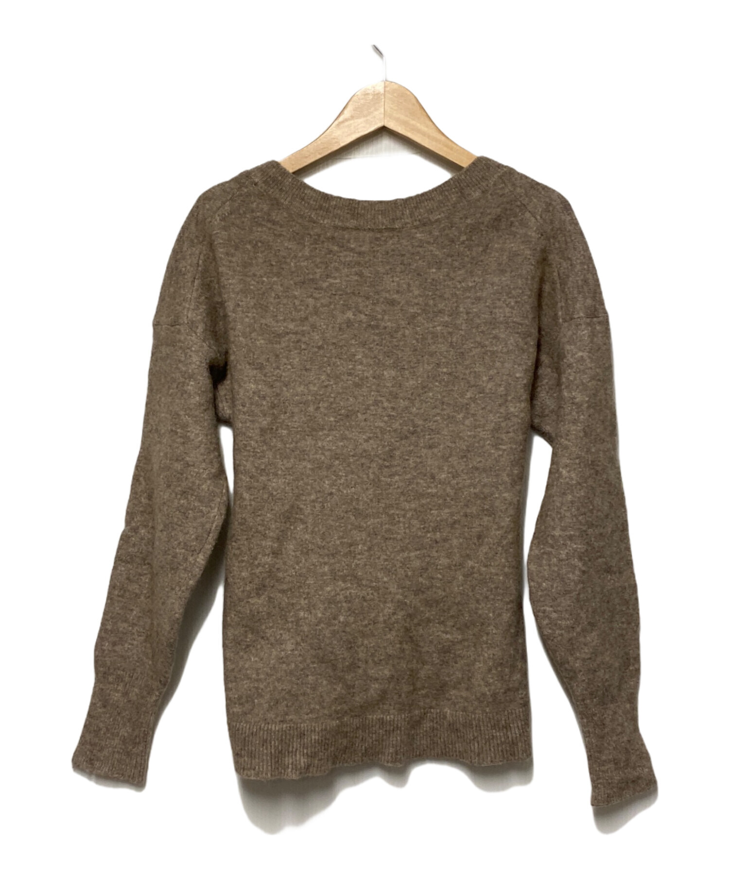 中古・古着通販】theory (セオリー) Vネックニット ブラウン サイズ:S