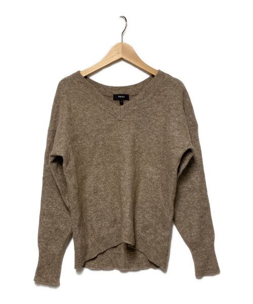 中古・古着通販】theory (セオリー) Vネックニット ブラウン サイズ:S