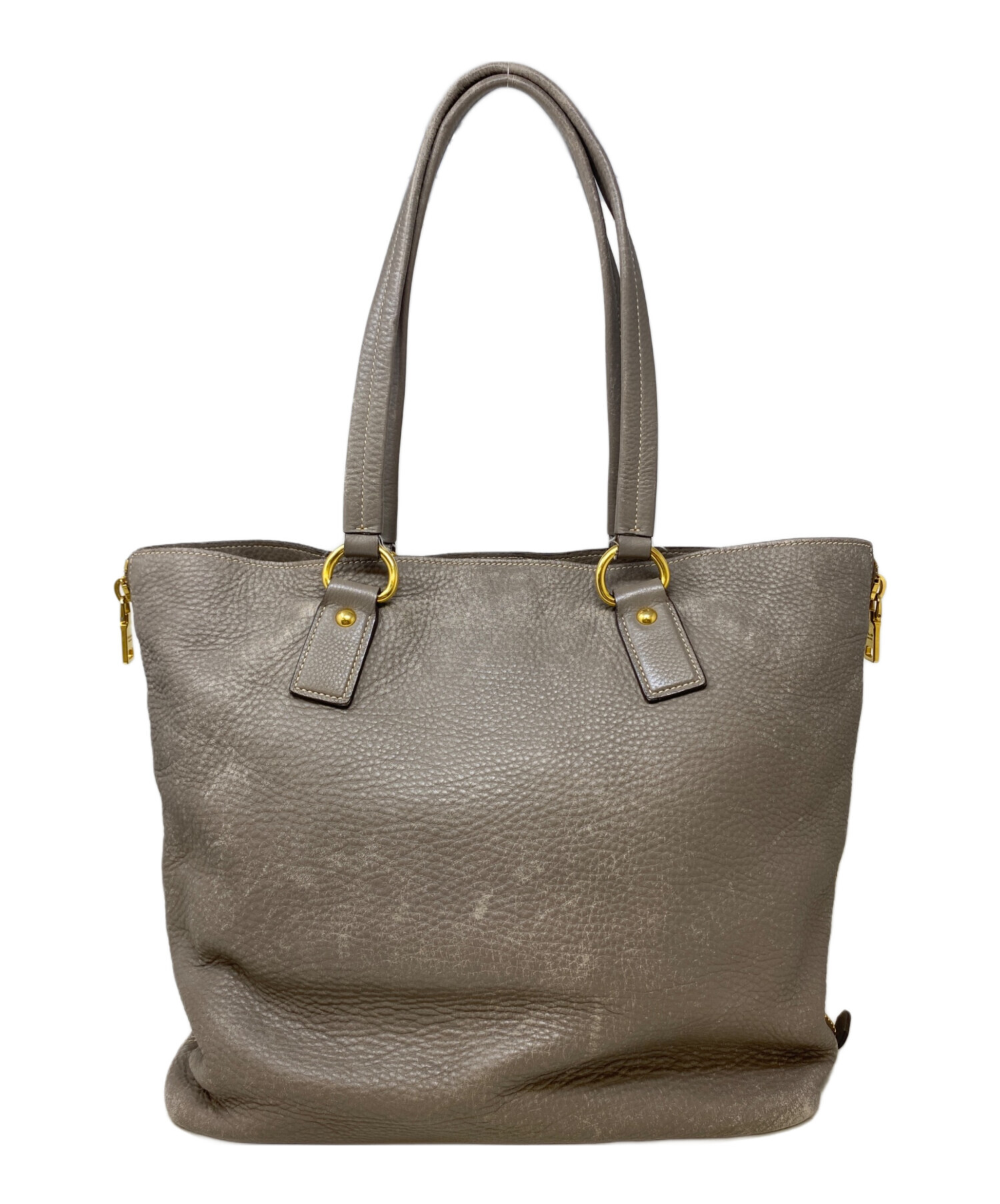 PRADA グレー レザートートバッグ