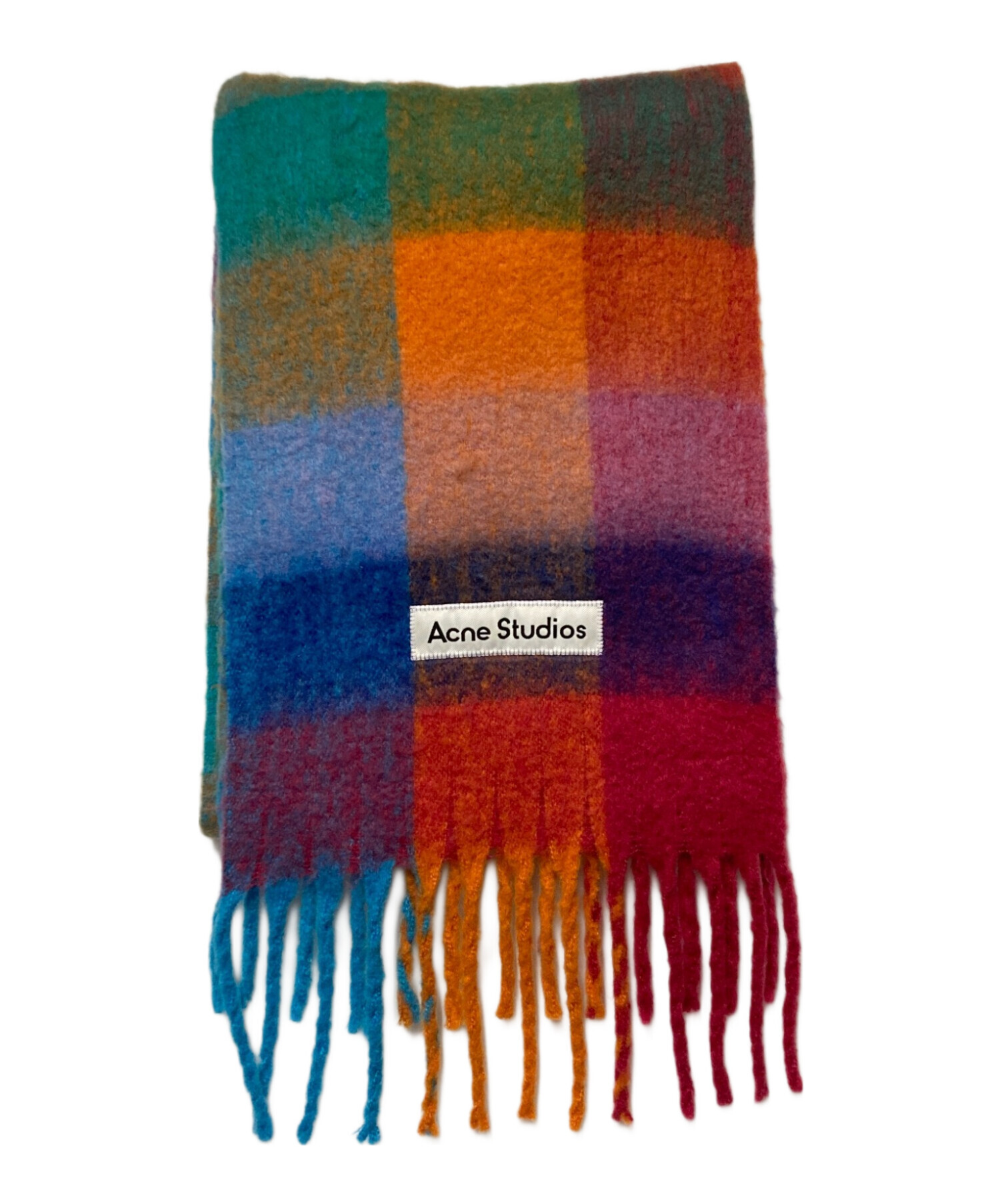 新品未使用　Acne Studios マルチカラーチェックマフラー 中古・古着通販】Acne studios (アクネ ストゥディオス) モヘア