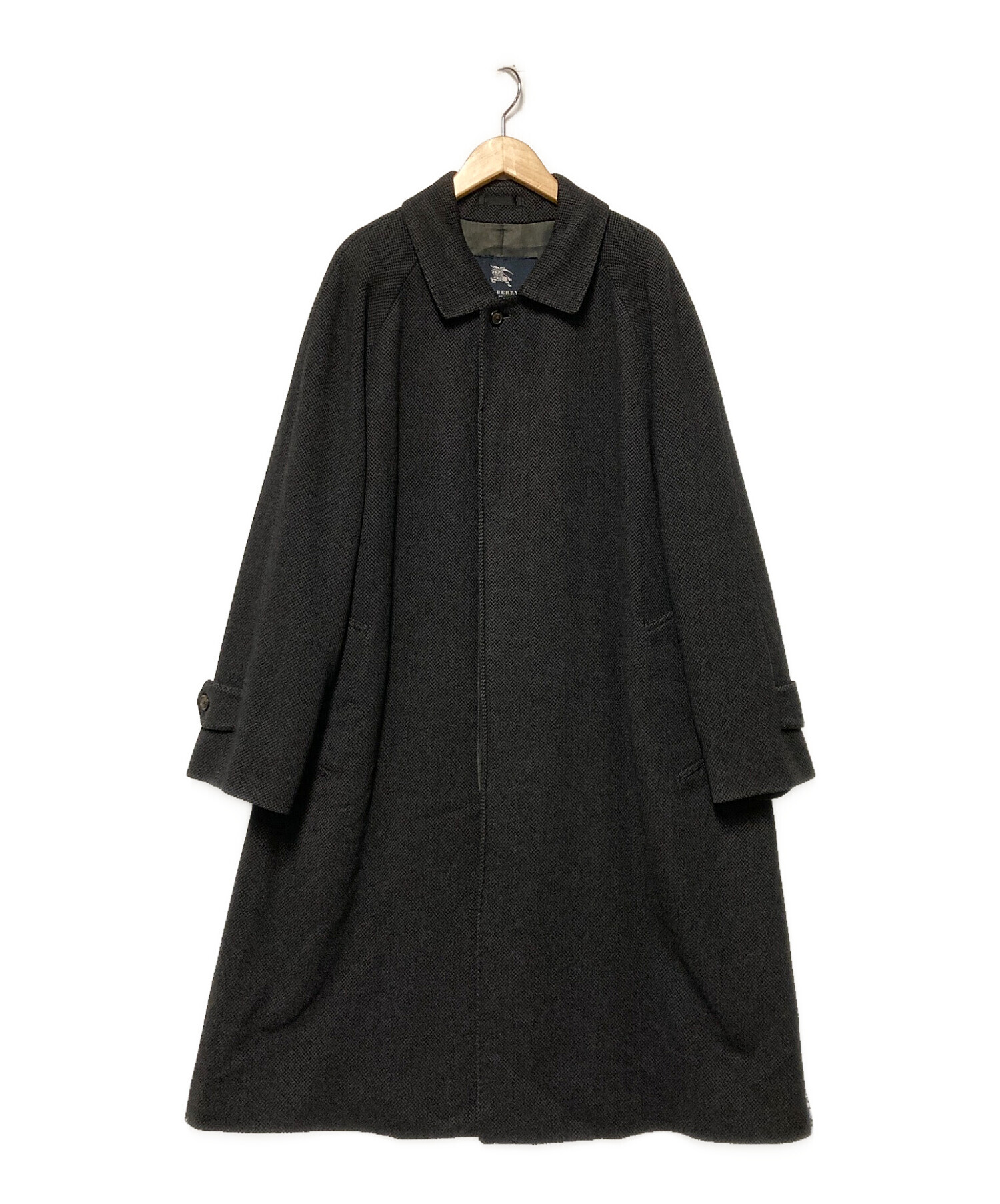 バーバリー　ロンドン　ステンカラーコート　ブラック　Mサイズ　カシミヤ　アンゴラ 中古・古着通販】BURBERRY LONDON (バーバリーロンドン) カシミヤ