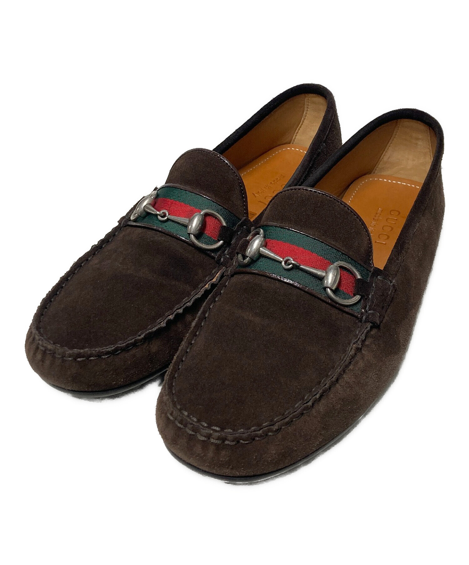 中古・古着通販】GUCCI (グッチ) ホースビットローファー ブラウン 