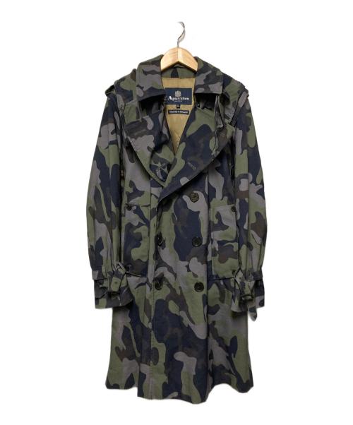 Aquascutum　迷彩柄 トレンチコート テント生地size38 中古・古着通販】Aquascutum (アクアスキュータム) カモフラフーデッド