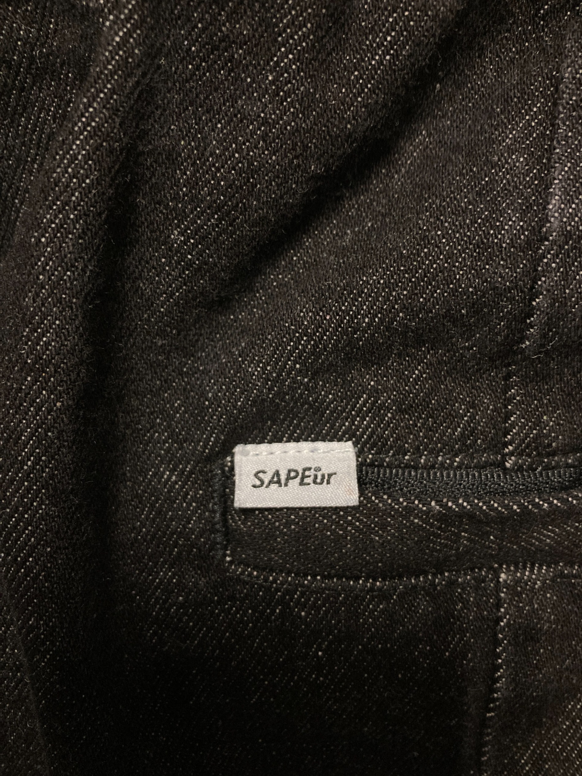 中古・古着通販】SAPEur (サプール) デニムトラックパンツ ブラック 中古・古着通販】SAPEur (サプール) デニムトラックパンツ ブラック
