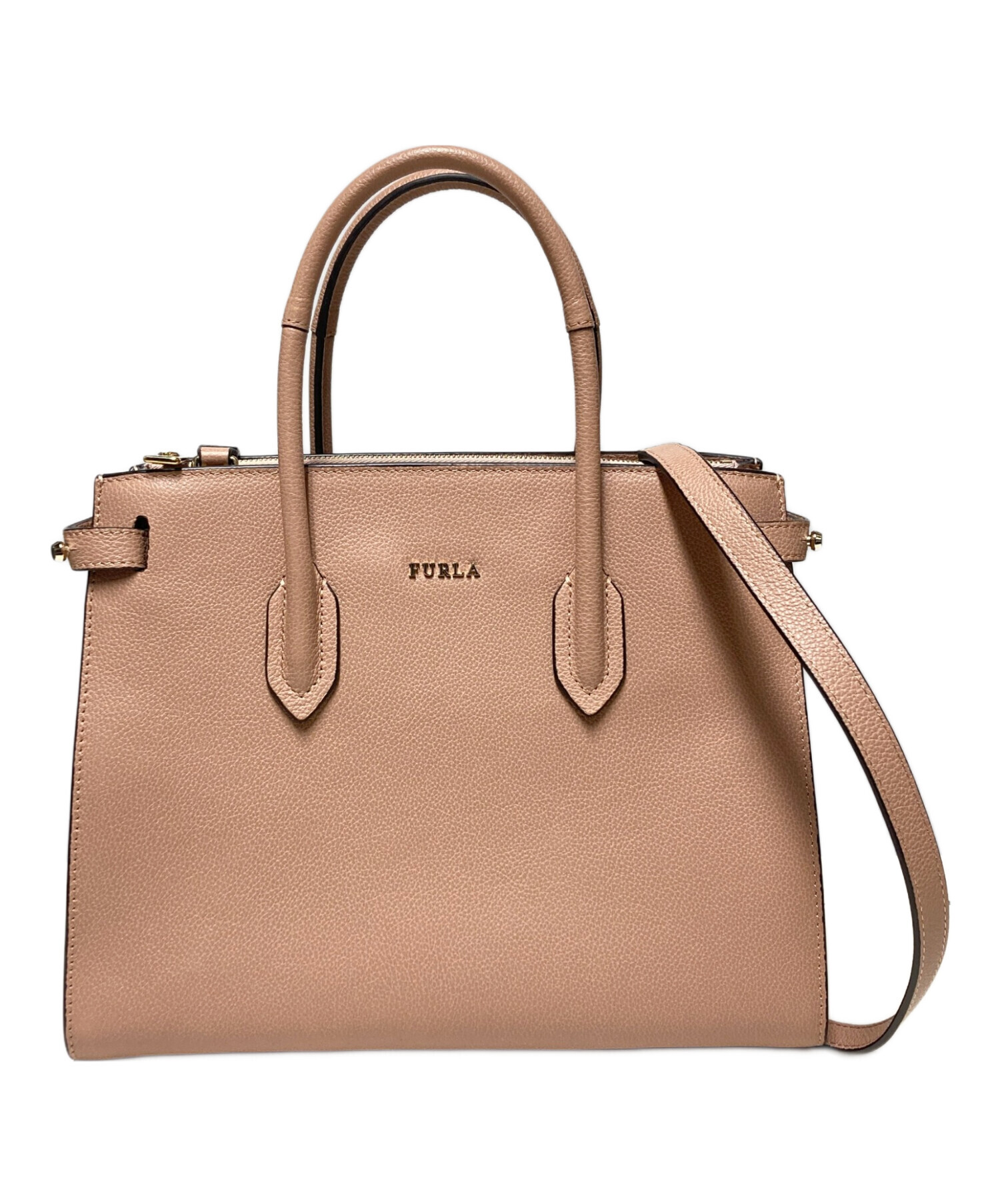 FURLA ピンク レザー ハンドバッグ