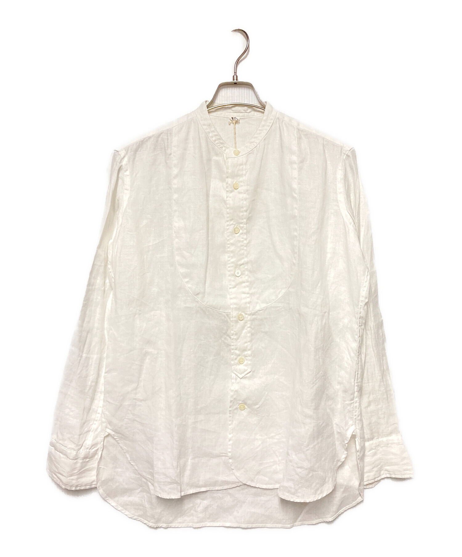 未使用タグ付　45R フォーティファイブアール　長袖シャツ　刺繍ロゴ　1 白 中古・古着通販】45R (フォーティファイブ・アール) バンドカラー