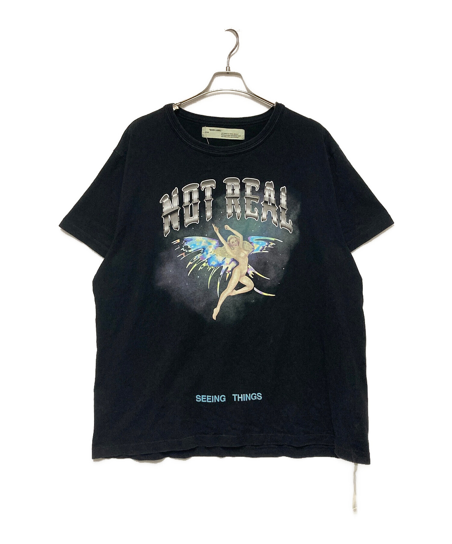 中古・古着通販】OFFWHITE (オフホワイト) NOT REALプリントTシャツ 