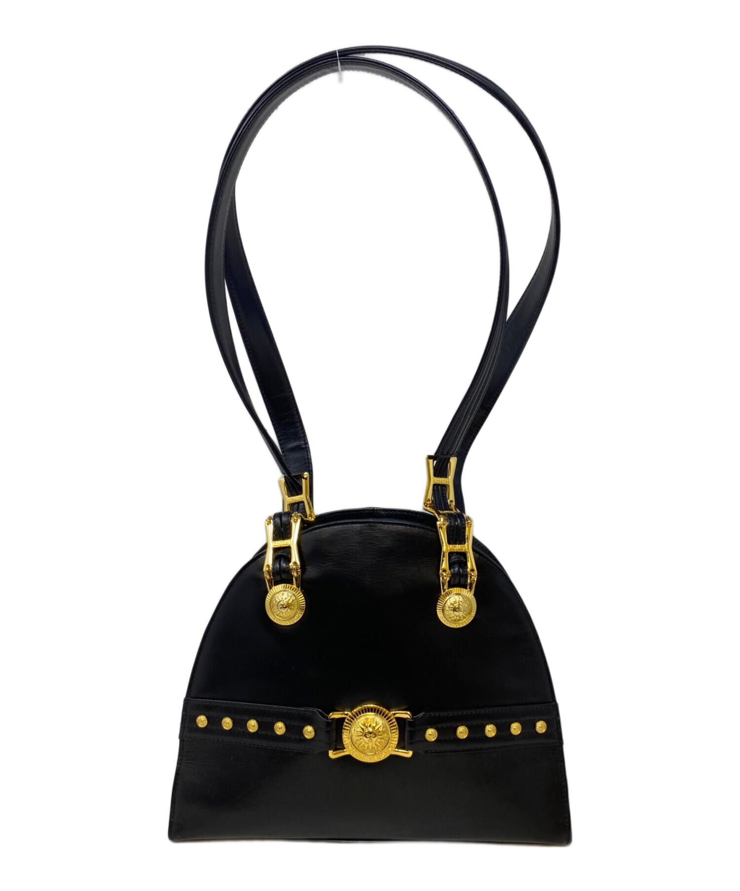 GIANNI VERSACE ヴェルサーチ　ハンドバッグ　ブラック　クロコ GIANNI VERSACE ヴェルサーチ ハンドバッグ ブラック クロコ