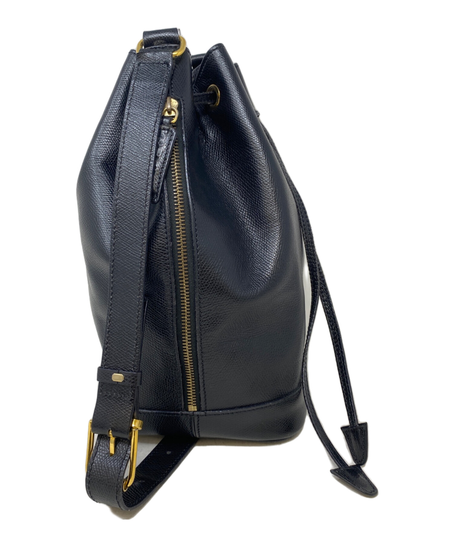 中古・古着通販】CELINE (セリーヌ) 巾着ショルダーバッグ ブラック