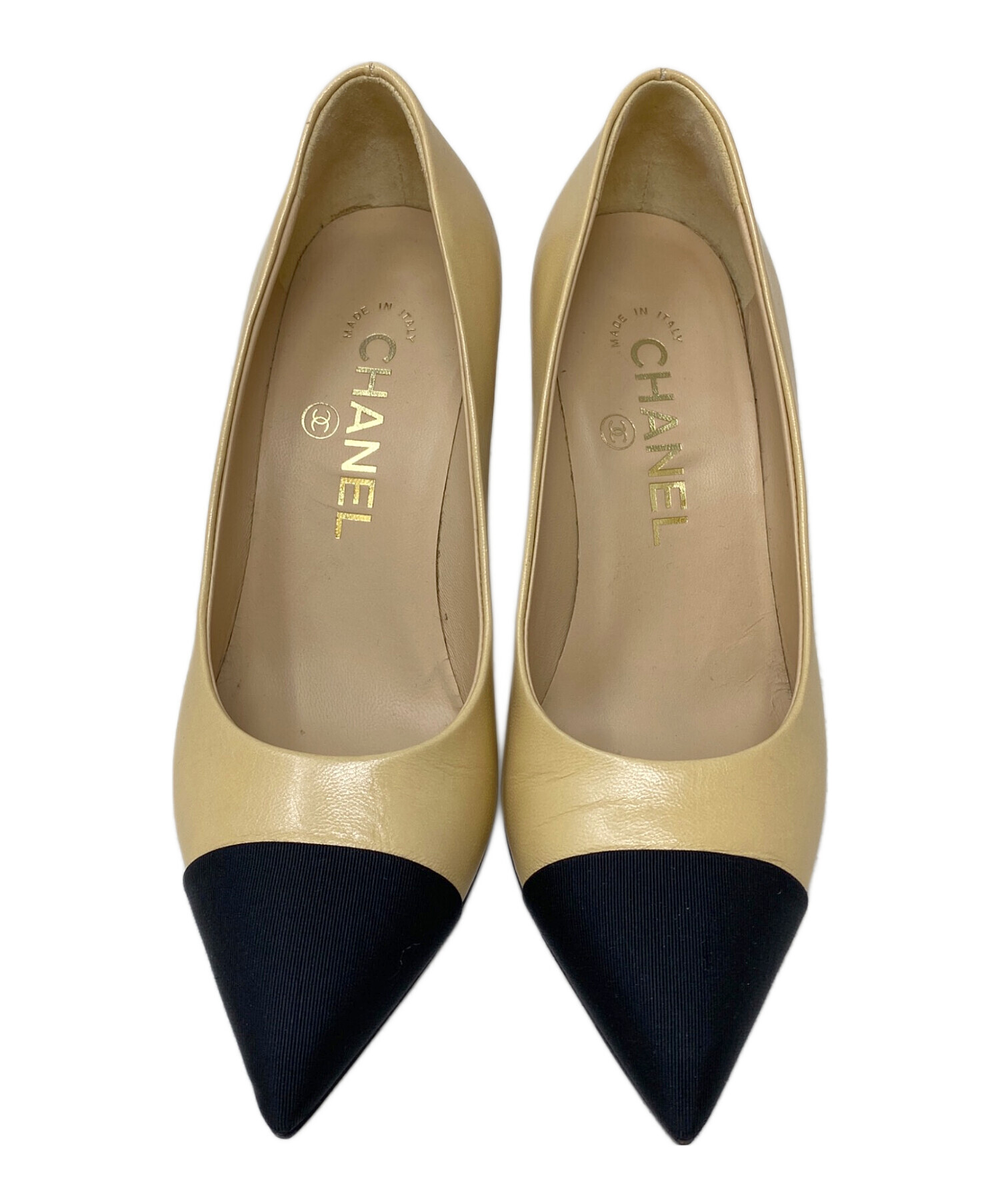 美品 CHANEL ココマーク ポインテッドトゥパンプス パール スエード 中古・古着通販】CHANEL (シャネル) CCココマーク パールヒール ポイン