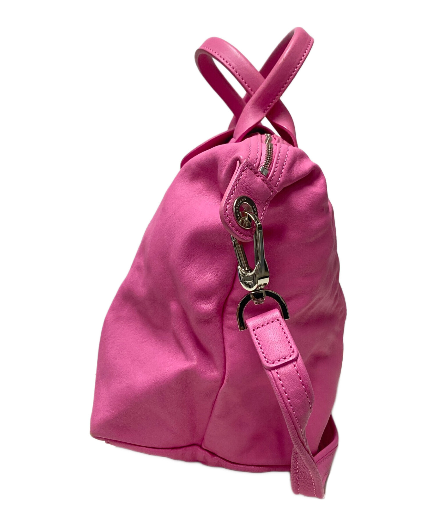 ロンシャンLONGCHAMP※2ウェイバッグオールレザーピンク 中古・古着通販】LONGCHAMP (ロンシャン) 2WAYレザートートバッグ