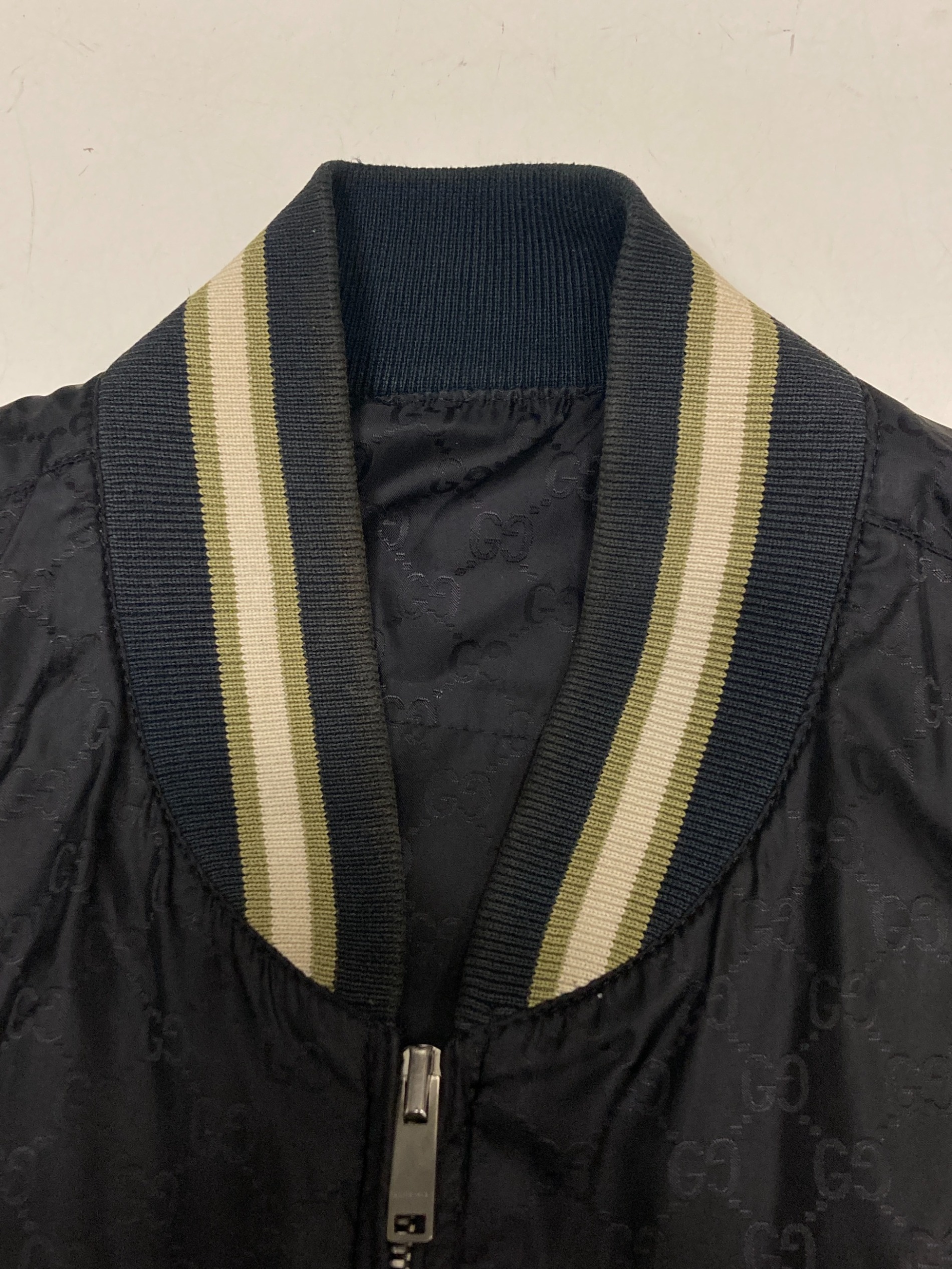 中古・古着通販】GUCCI (グッチ) GG柄ナイロンスタジャン ブラック