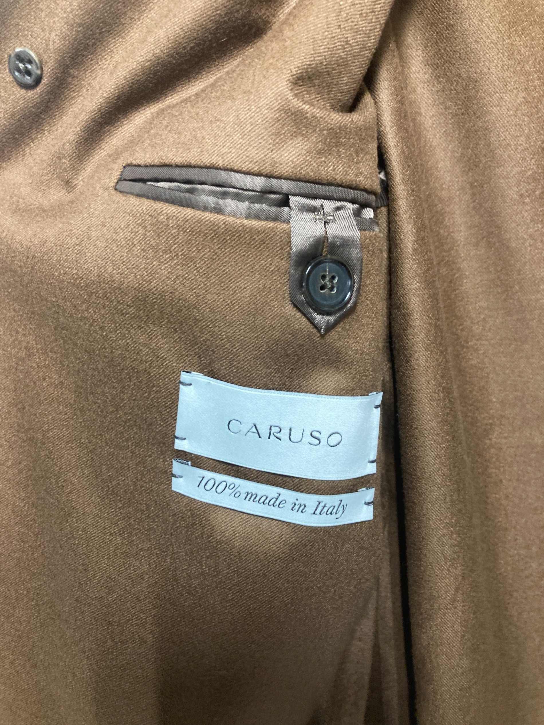 CARUSO カルーゾ サイズ46 トレンチコート ブラウン 中古・古着通販】CARUSO (カルーゾ) ウールチェスターコート ブラウン