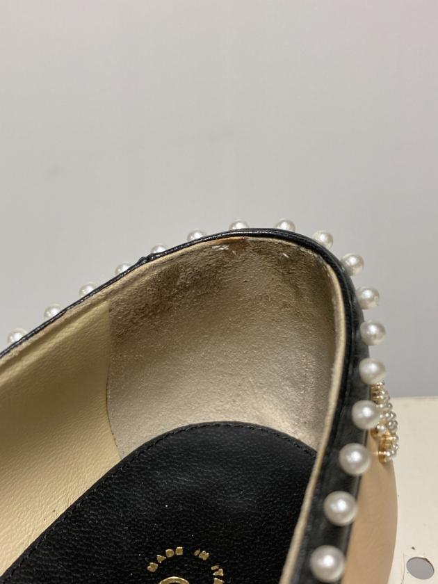 中古・古着通販】CHANEL (シャネル) パールフラットシューズ ベージュ