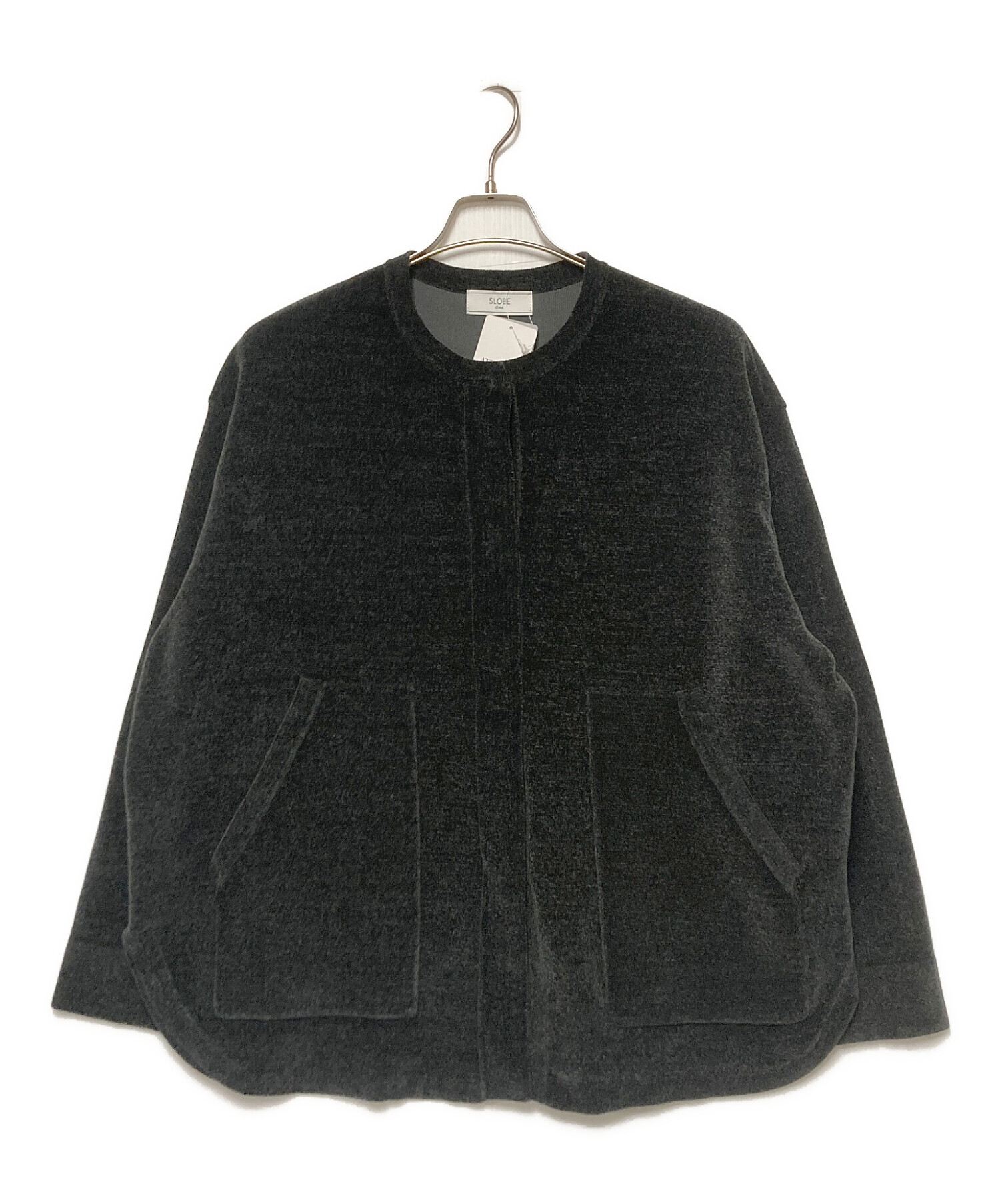 美品 25AW SLOBE IENA スローブイエナ パールカーディガン ブラック レディース 古着 中古 USED SLOBE IENA（スローブイエナ）カーディガン 紺 サイズ:F レディース