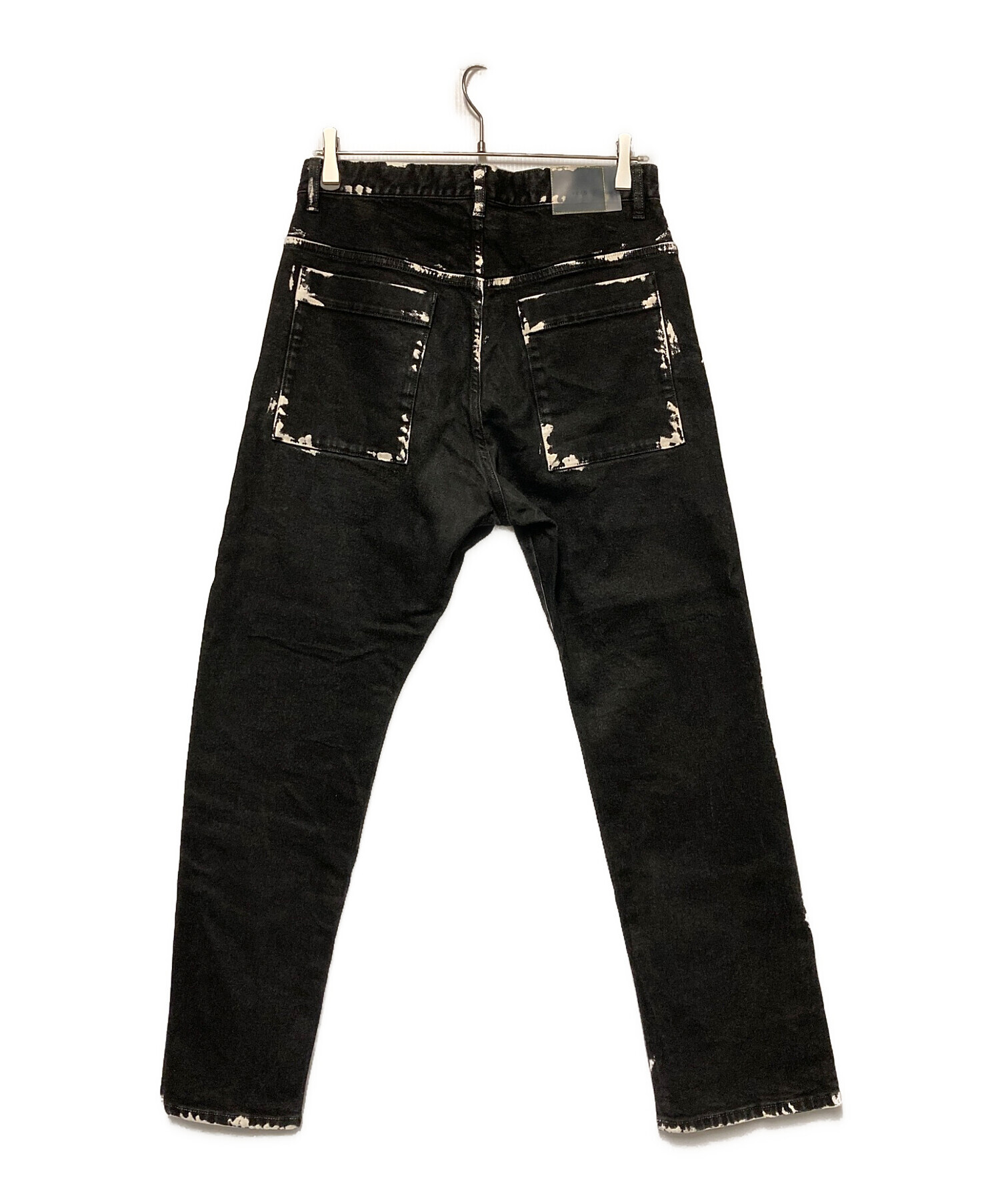 中古・古着通販】VEIN (ヴェイン) デニムパンツ ブラック×ホワイト 