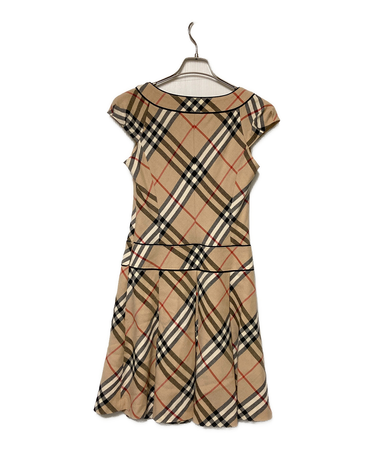 Burberry ベージュ チェック柄 ノースリーブワンピース Mサイズ BURBERRY バーバリー ノバチェック柄 ノースリーブワンピース ベージュ