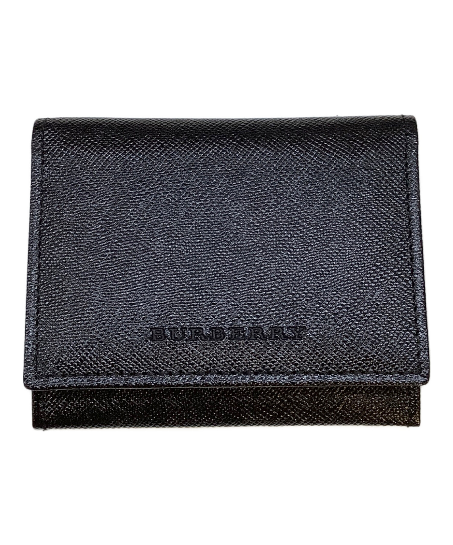 BURBERRY バーバリー 財布・ケース  黒 【古着】【中古】【送料無料】 中古・古着通販】BURBERRY (バーバリー) 型押し3つ折り財布 ブラック