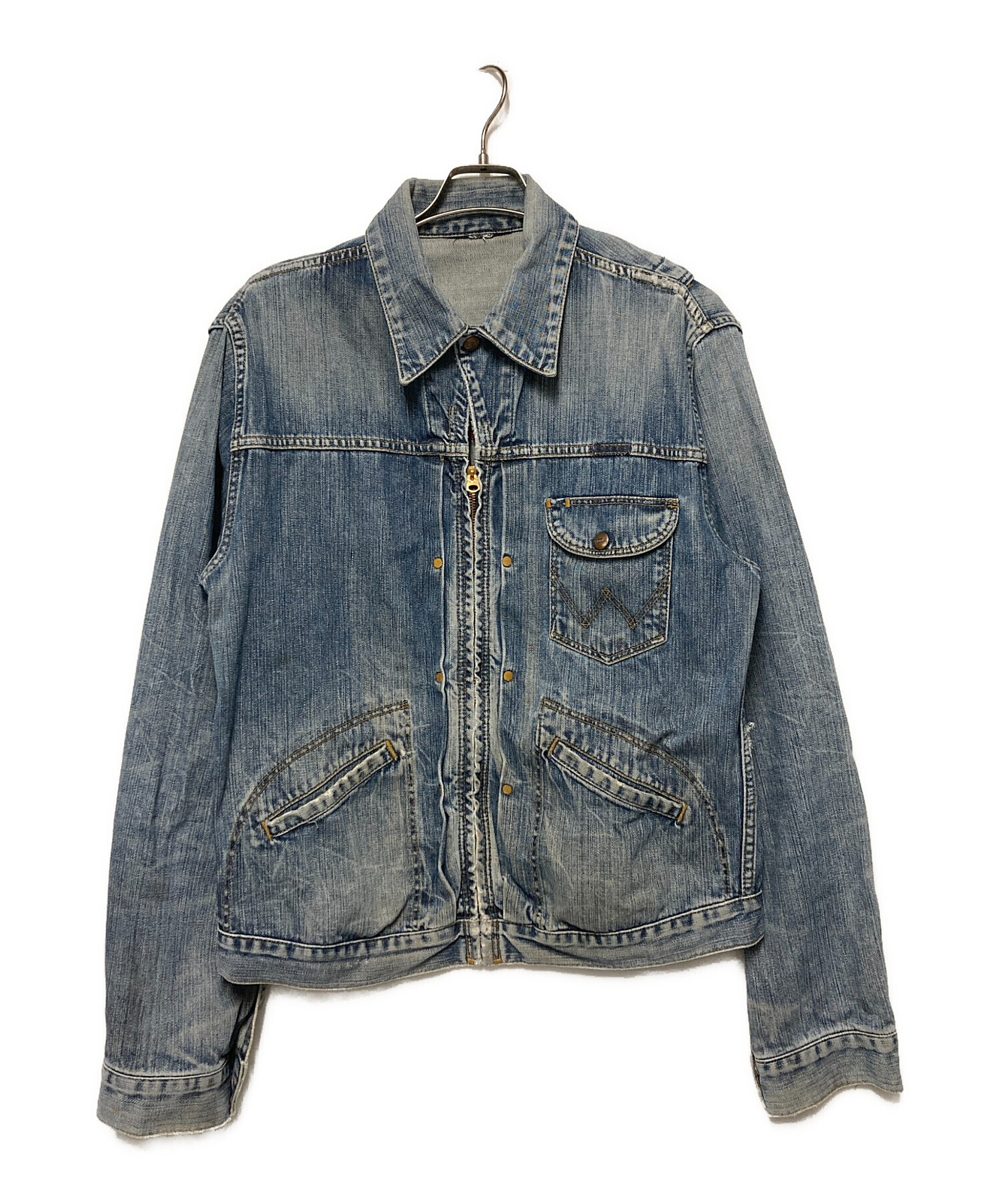 ソ*ラ様 Wrangler ジップアップ デニムジャケット 中古・古着通販】Wrangler (ラングラー) バック刺繍ジップアップデニム