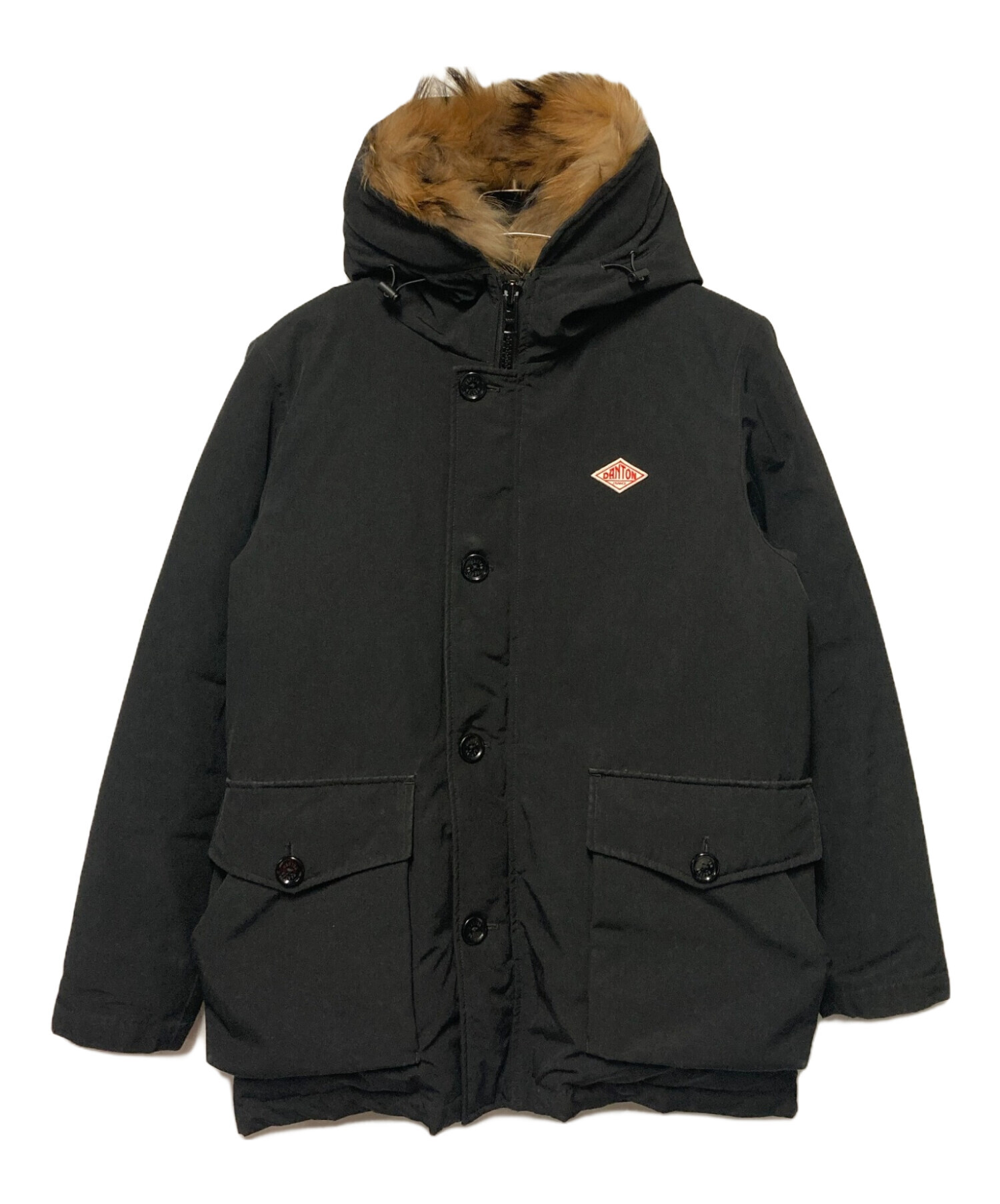 DANTON/ダントン] ワンポイントロゴ フーデッドダウンジャケット　古着 DANTON/ダントン] ワンポイントロゴ フーデッドダウンジャケット 古着