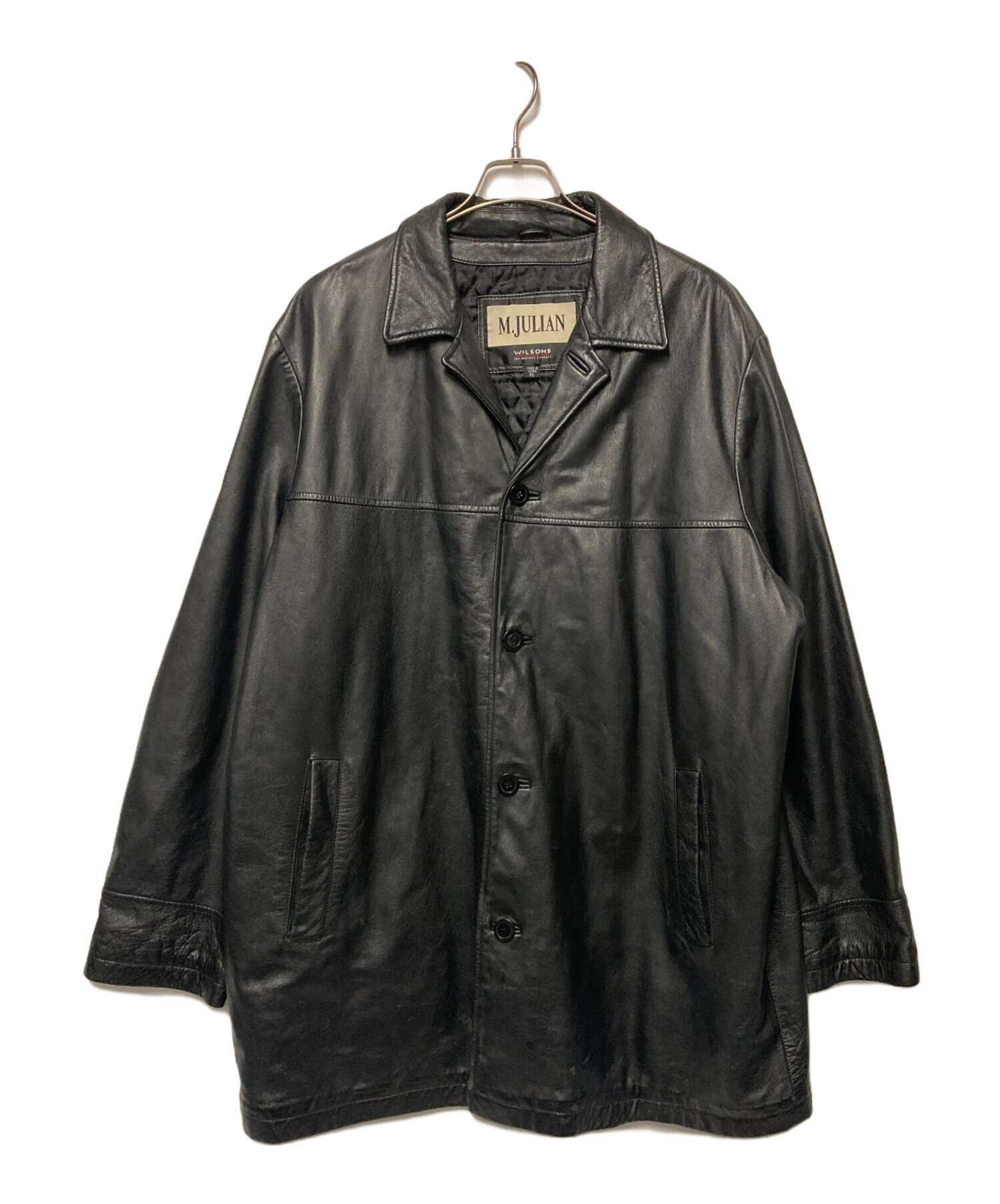 中古・古着通販】Wilson (ウィルソン) レザーコート ブラック サイズ