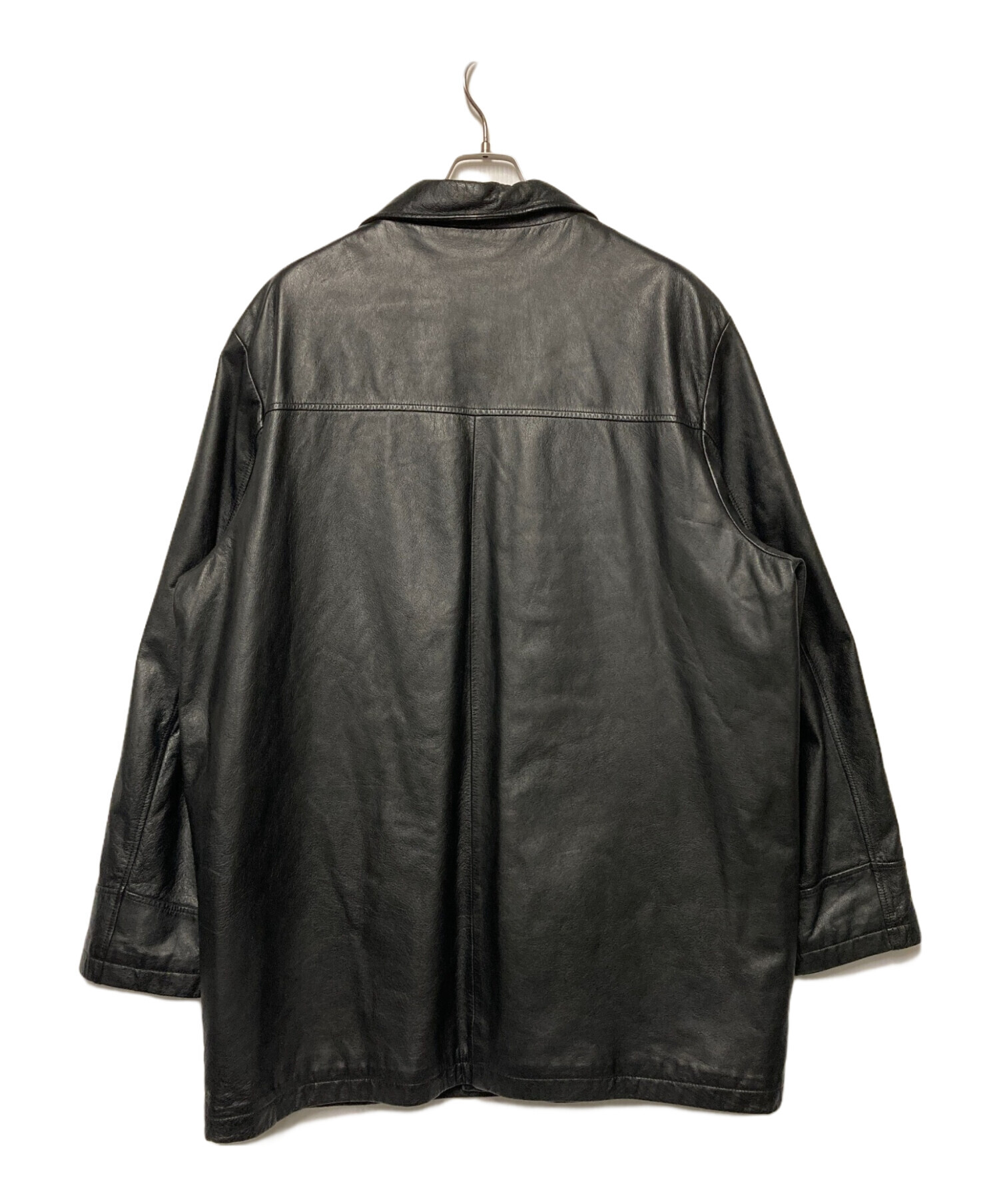 Wilsons leather レザーコート マキシ丈 モード ブラック 本革 中古・古着通販】Wilson (ウィルソン) レザーコート ブラック サイズ