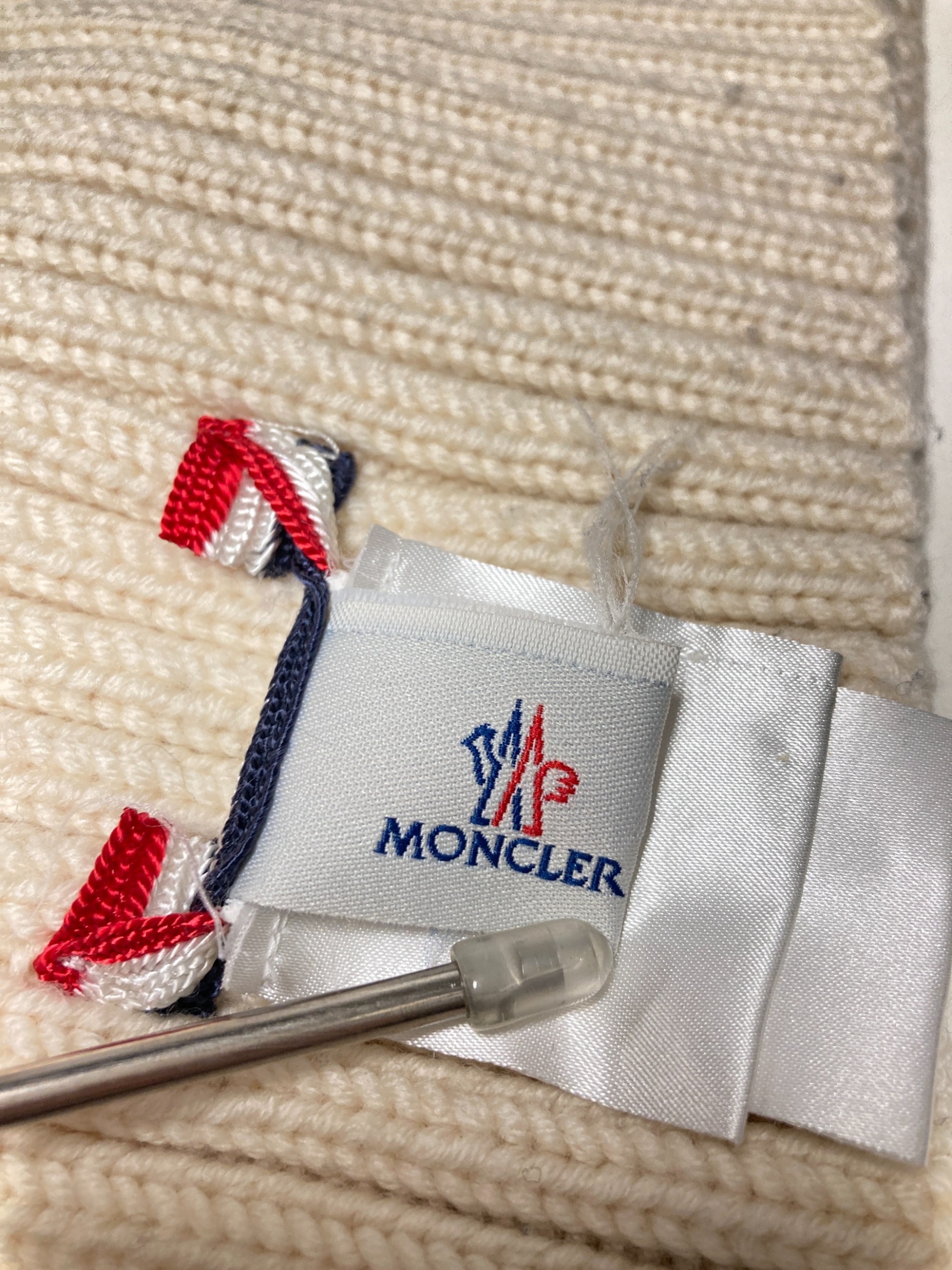 中古・古着通販】MONCLER (モンクレール) ウールマフラー ネイビー