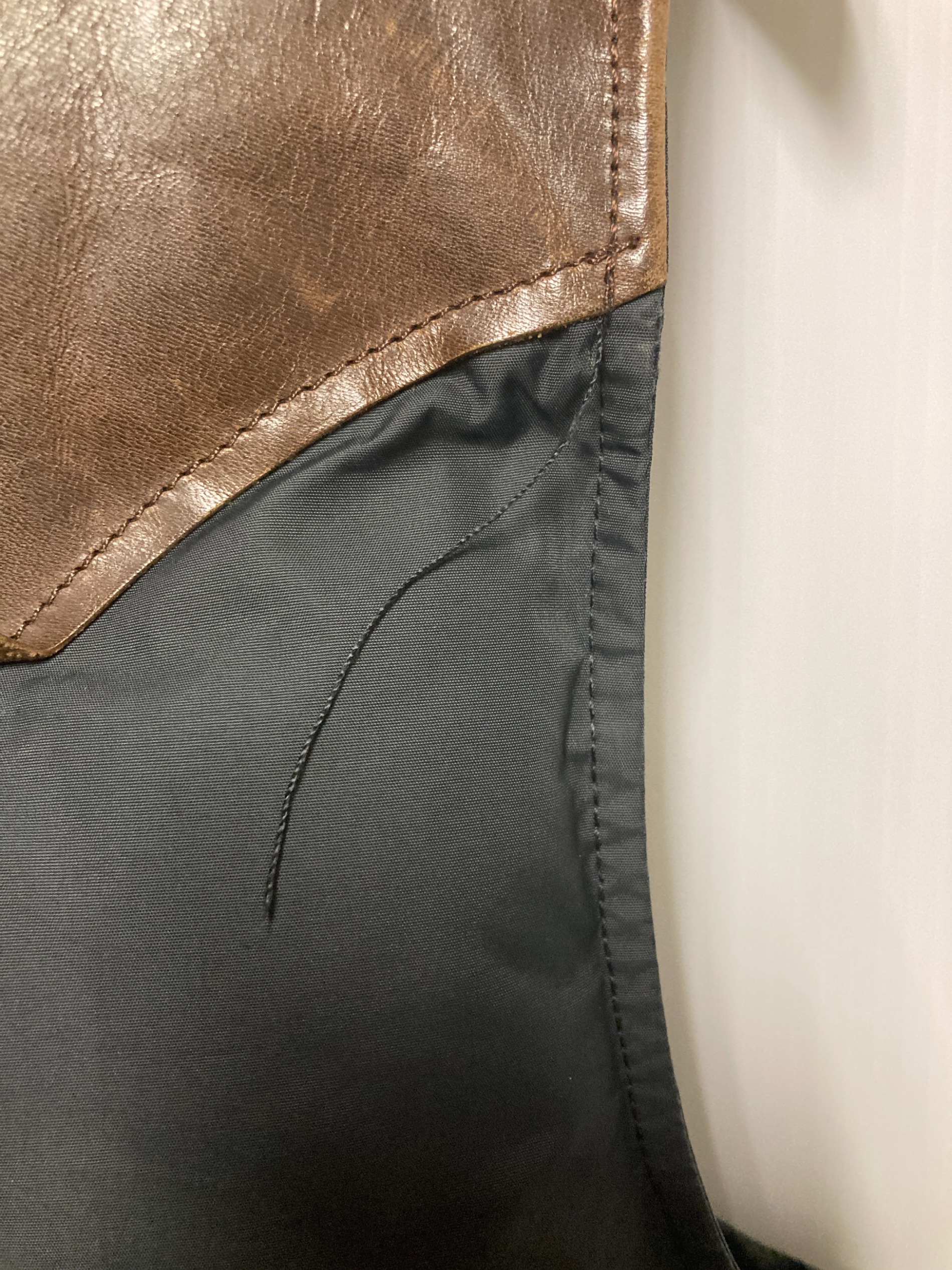 中古・古着通販】RRL (ダブルアールエル) レザーヨークダウンベスト