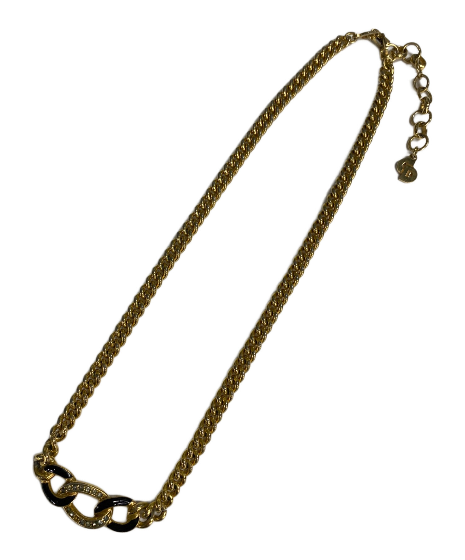 Christian Dior ディオール ネックレス ヴィンテージ 黒 ゴールド 中古・古着通販】Christian Dior (クリスチャン ディオール