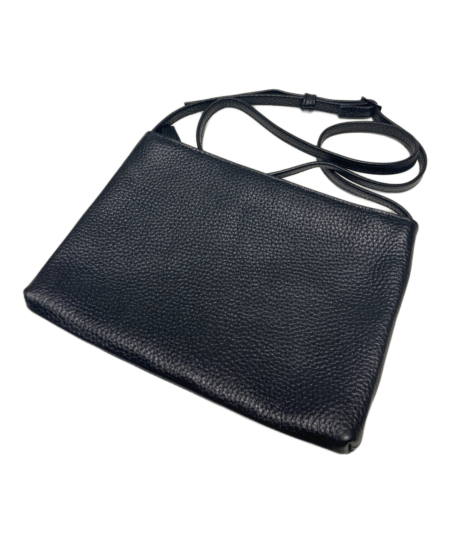 HUSHTAG　レザーサコッシュバッグ　ブラック 中古・古着通販】hushtag (ハッシュタグ) レザーサコッシュ ブラック