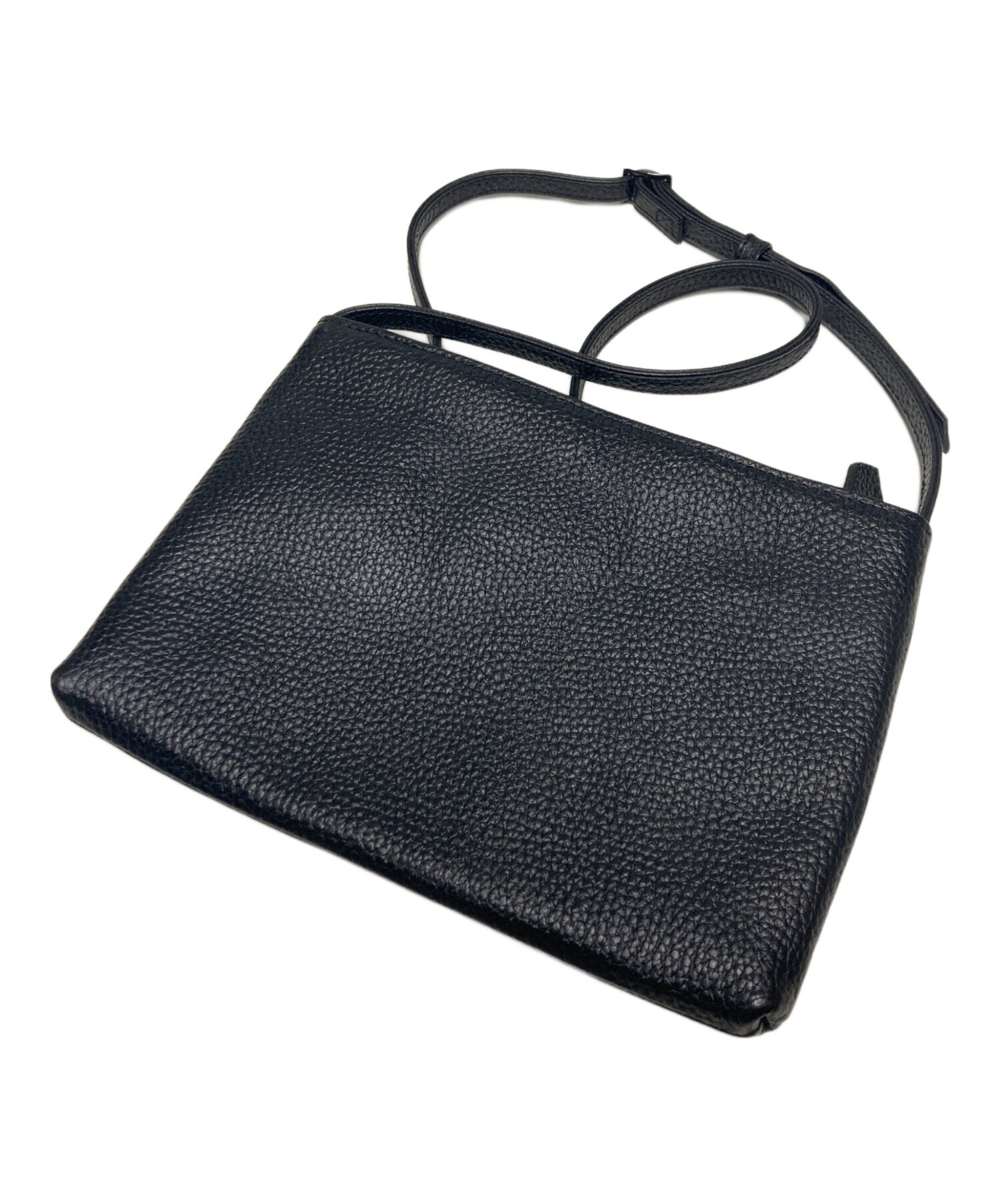 HUSHTAG　レザーサコッシュバッグ　ブラック 中古・古着通販】hushtag (ハッシュタグ) レザーサコッシュ ブラック