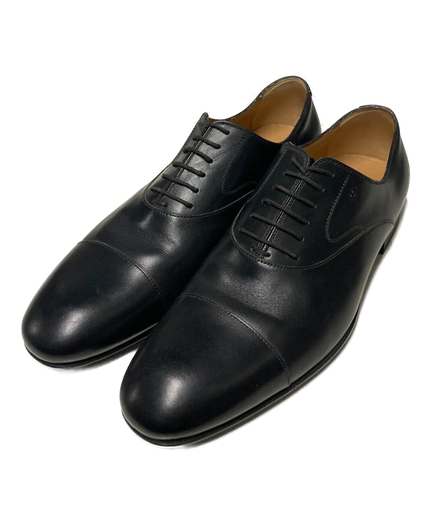 GUCCI グッチ ビジネスシューズ 10.5 ストレートチップ 本革 ブラック 中古・古着通販】GUCCI (グッチ) ストレートチップシューズ ブラック