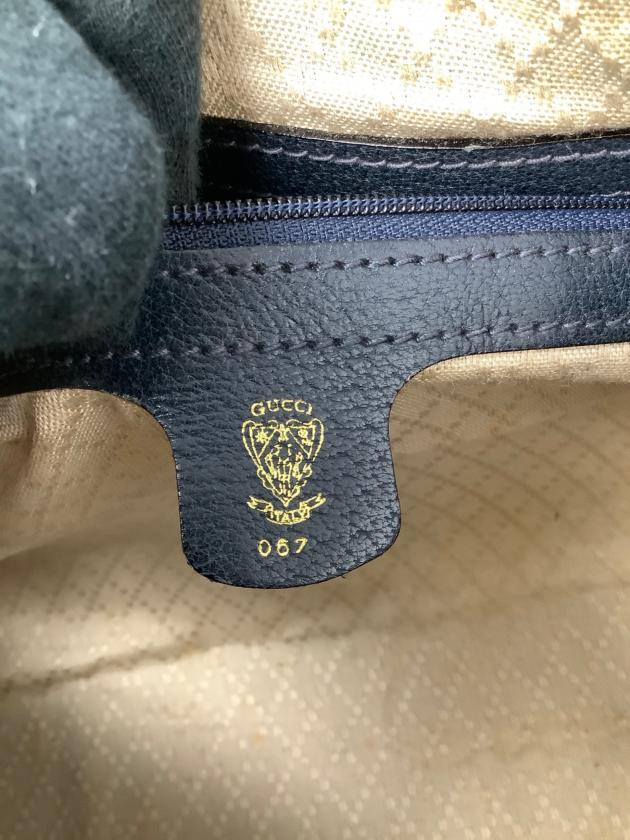 ✨美品✨GUCCI GG シェリーライン ボストンバッグ ネイビー ロゴ レザー 中古・古着通販】GUCCI (グッチ) シェリーライン / GGロゴミニボストン